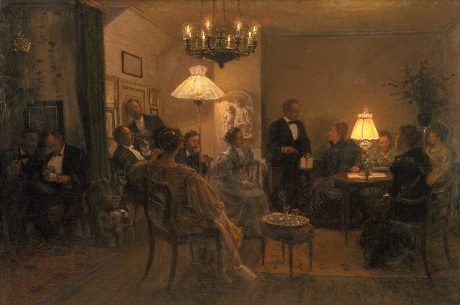 Aftenselskab i mit hjem, Viggo Johansen, 1899
