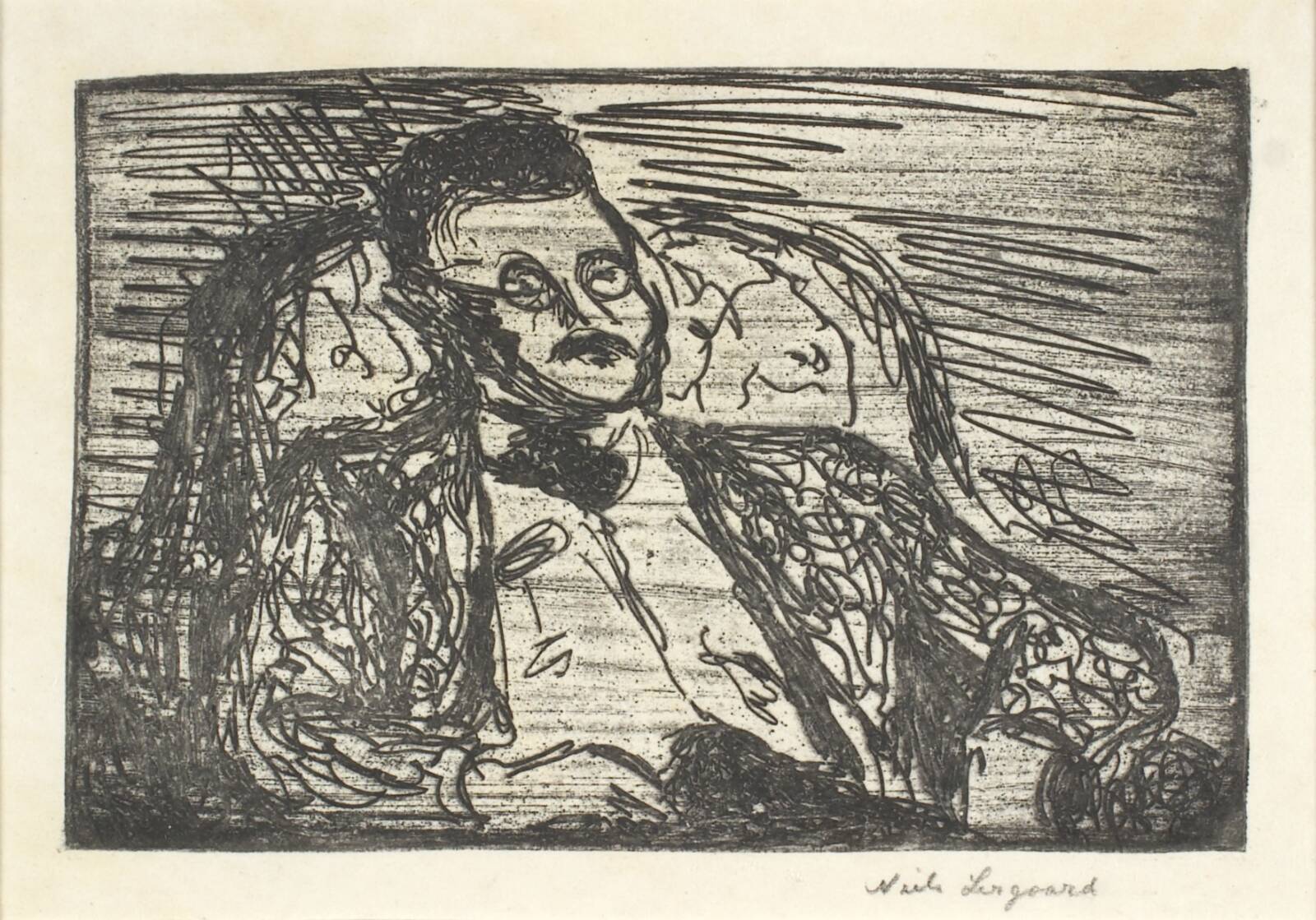 Siddende mand i lænestol, Niels Lergaard, 1930-1933