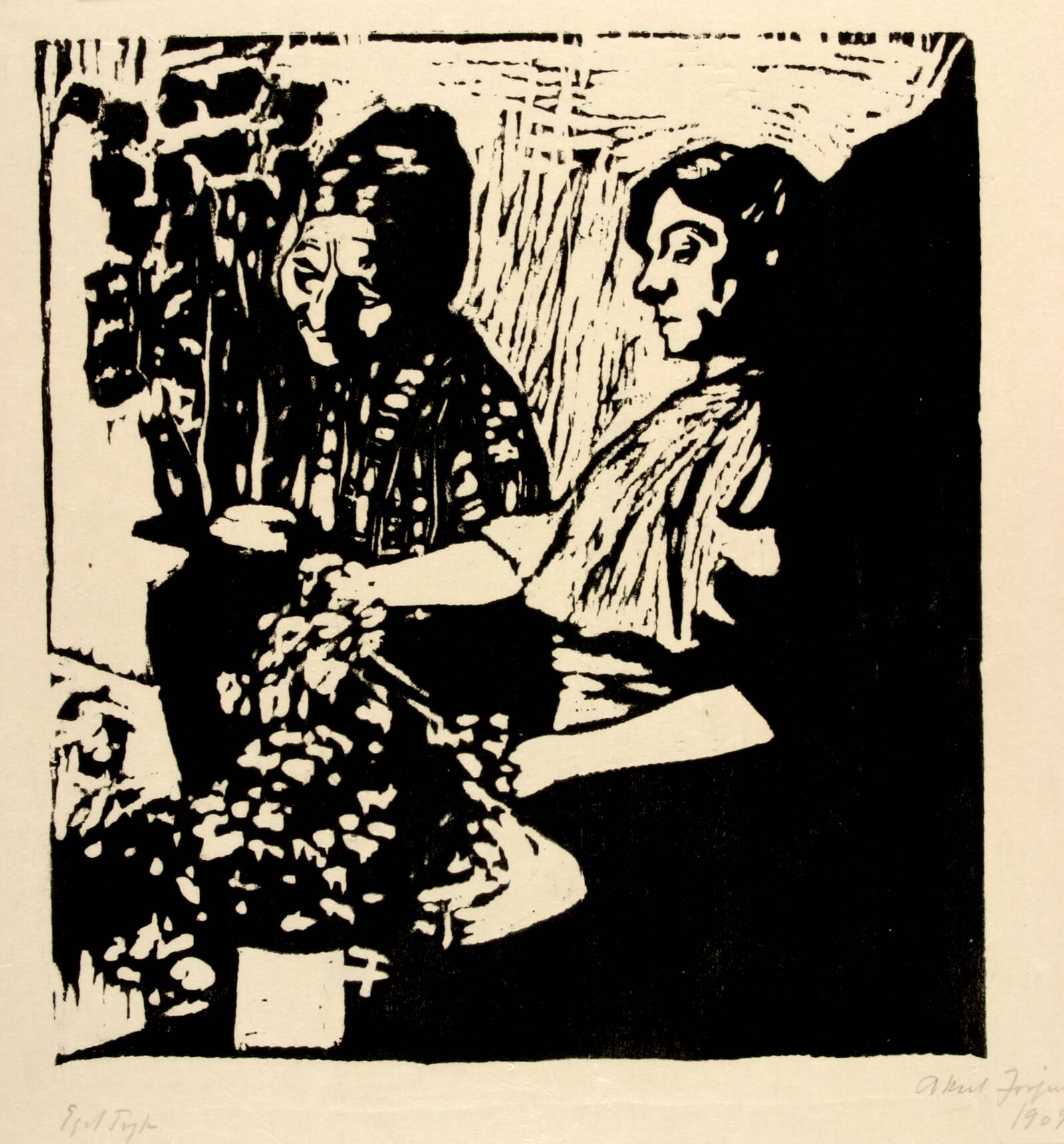 Blomsterbindersken, Aksel Jørgensen, 1909