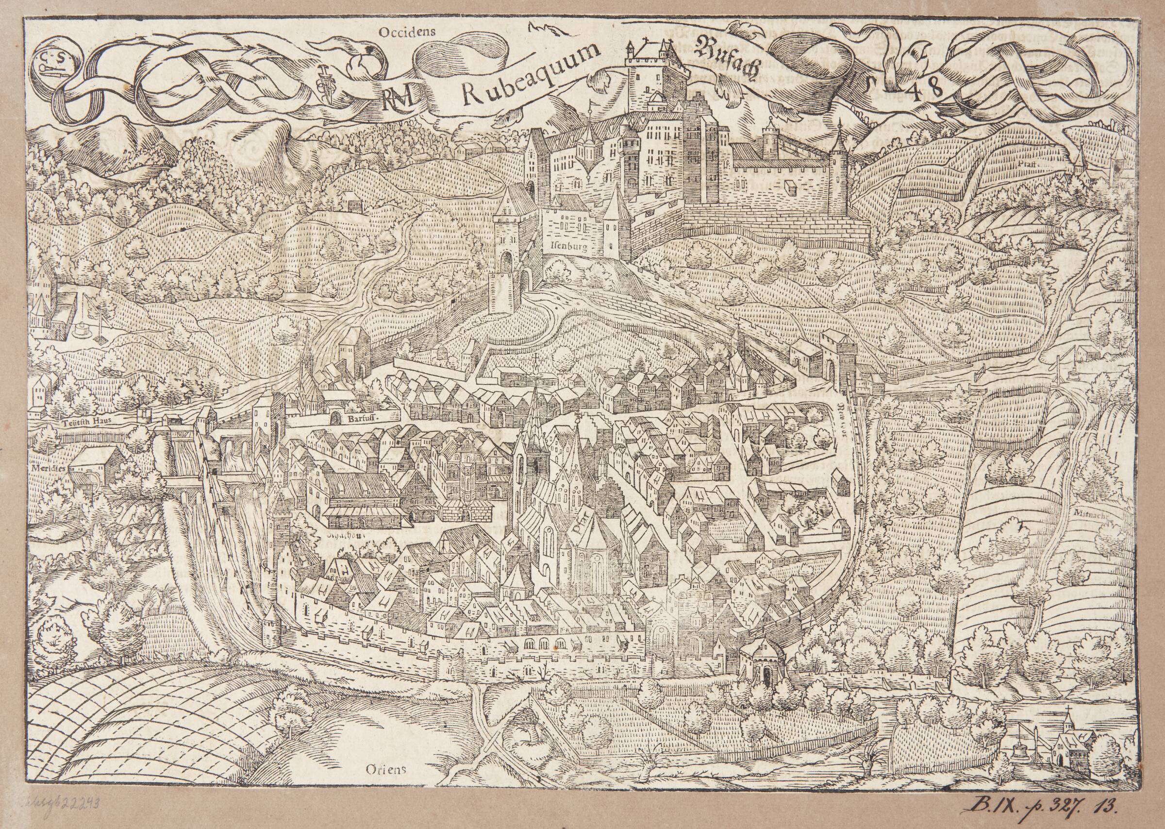 Kort over Rufach, Hans Rudolf Manuel Deutsch, 1548
