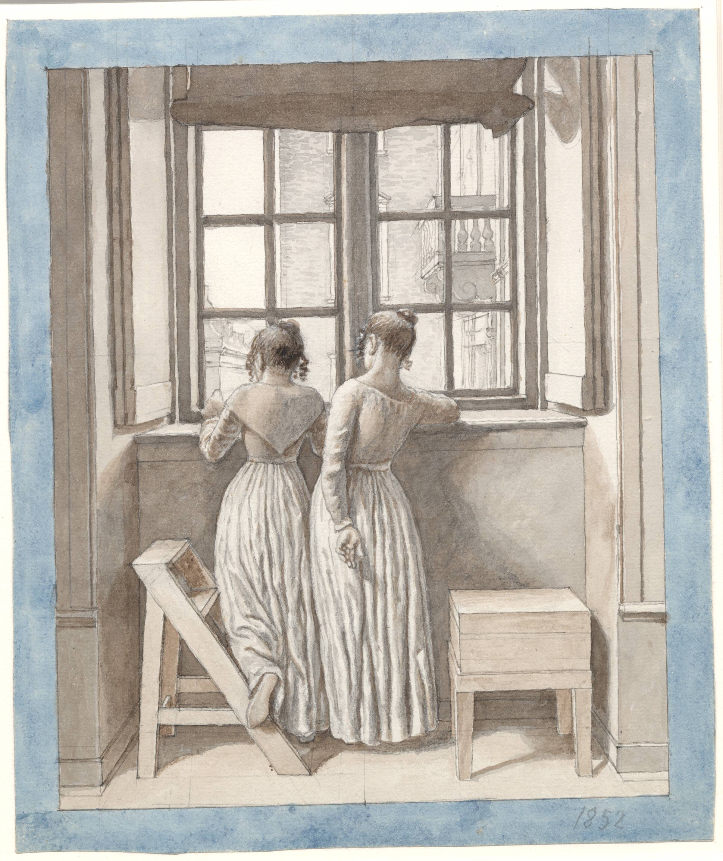 Ved et vindue i kunstnerens atelier, C.W. Eckersberg, 1852