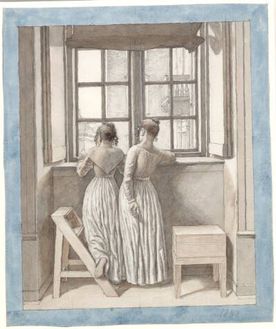 Ved et vindue i kunstnerens atelier