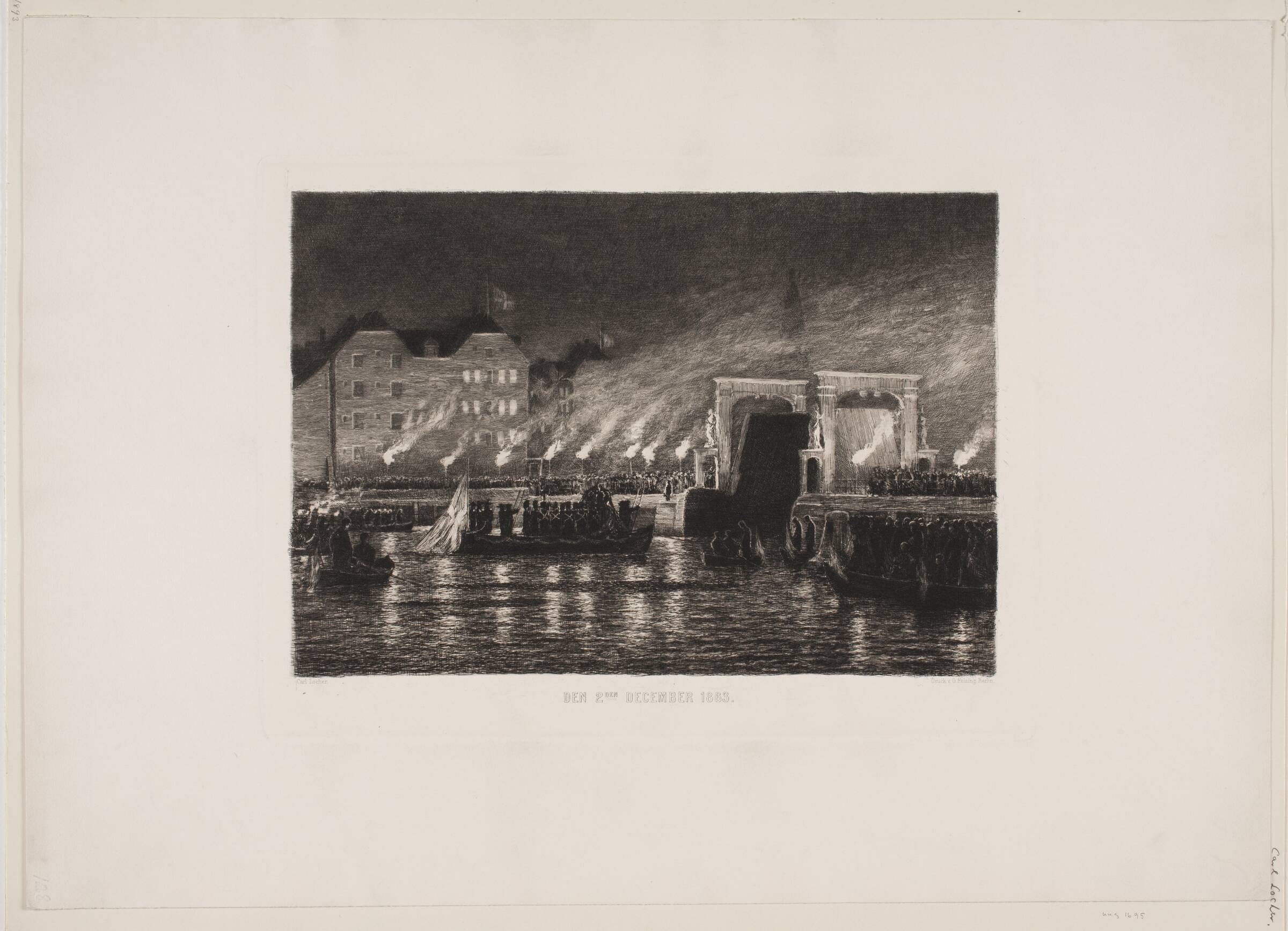 Frederik 7's lig føres til Christiansborg d. 2. dec. 1893, Carl Locher, 1893