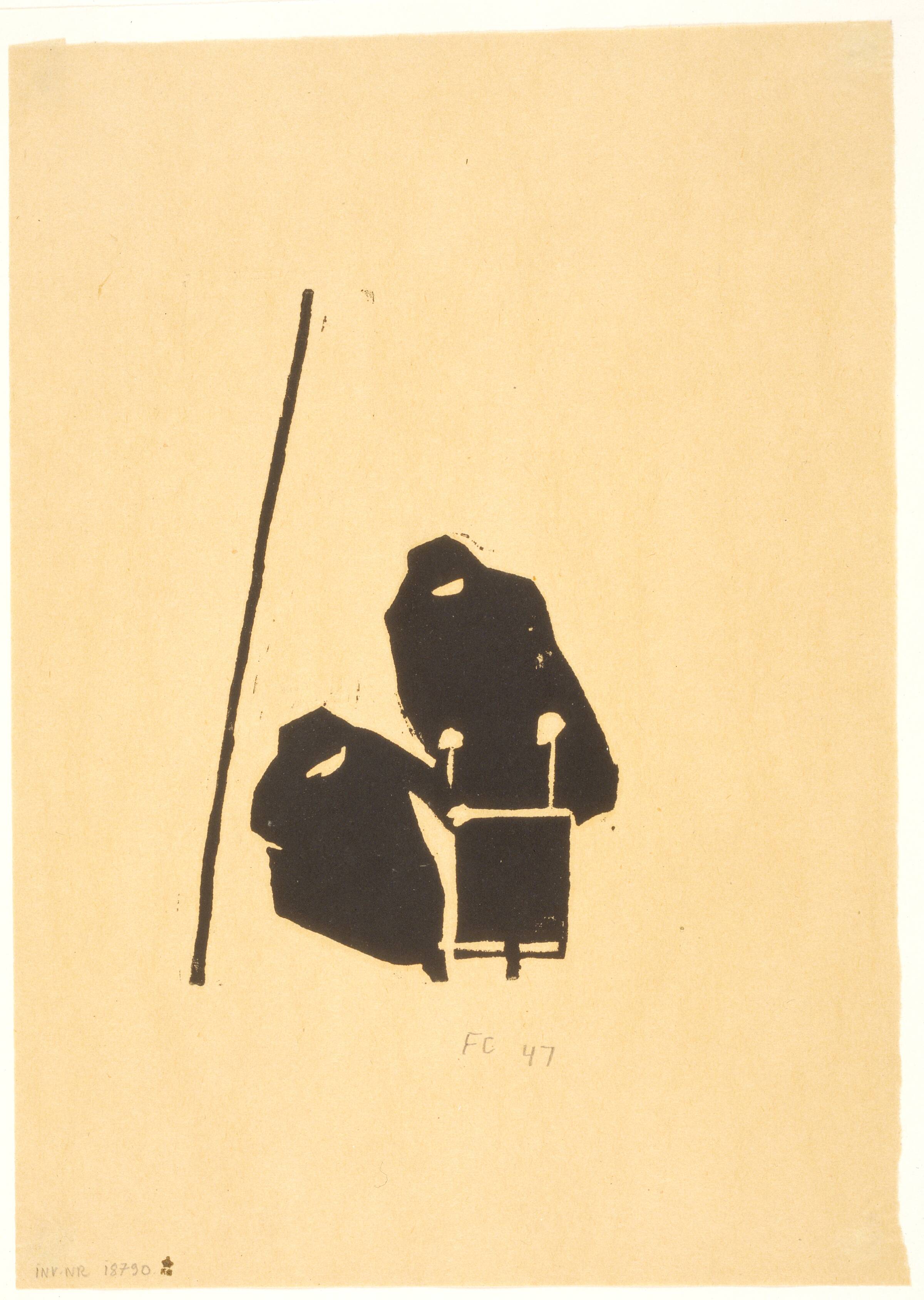 To nonner med trillebør, Frede Christoffersen, 1947