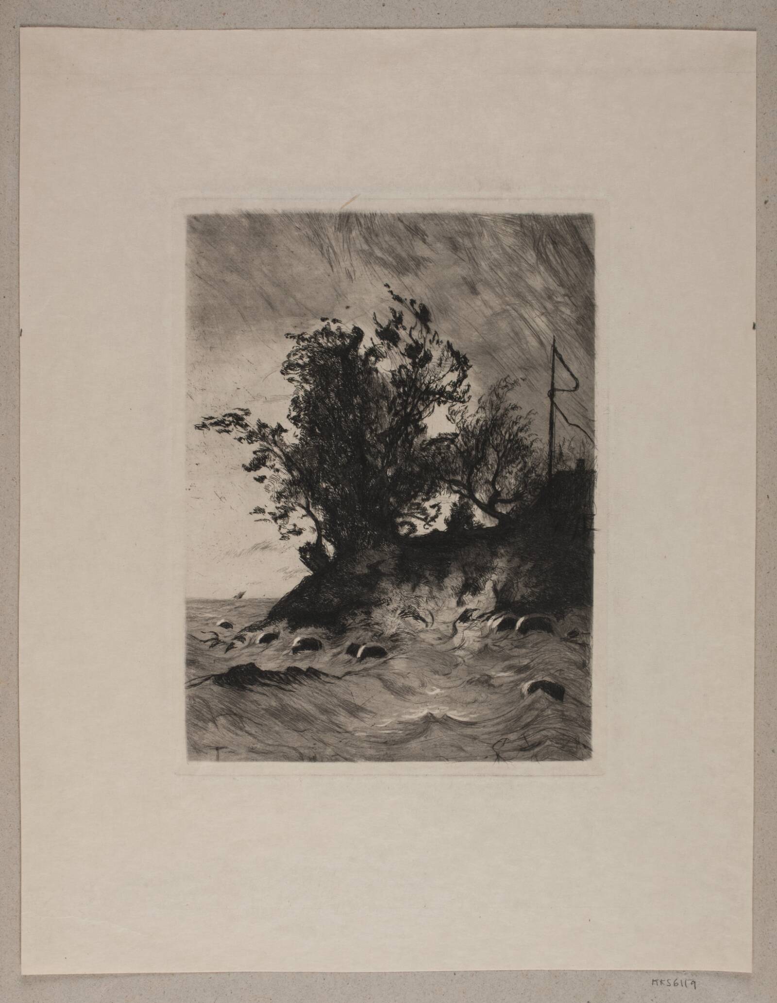En brink. Blæst, Thorvald Niss, 1842-1905