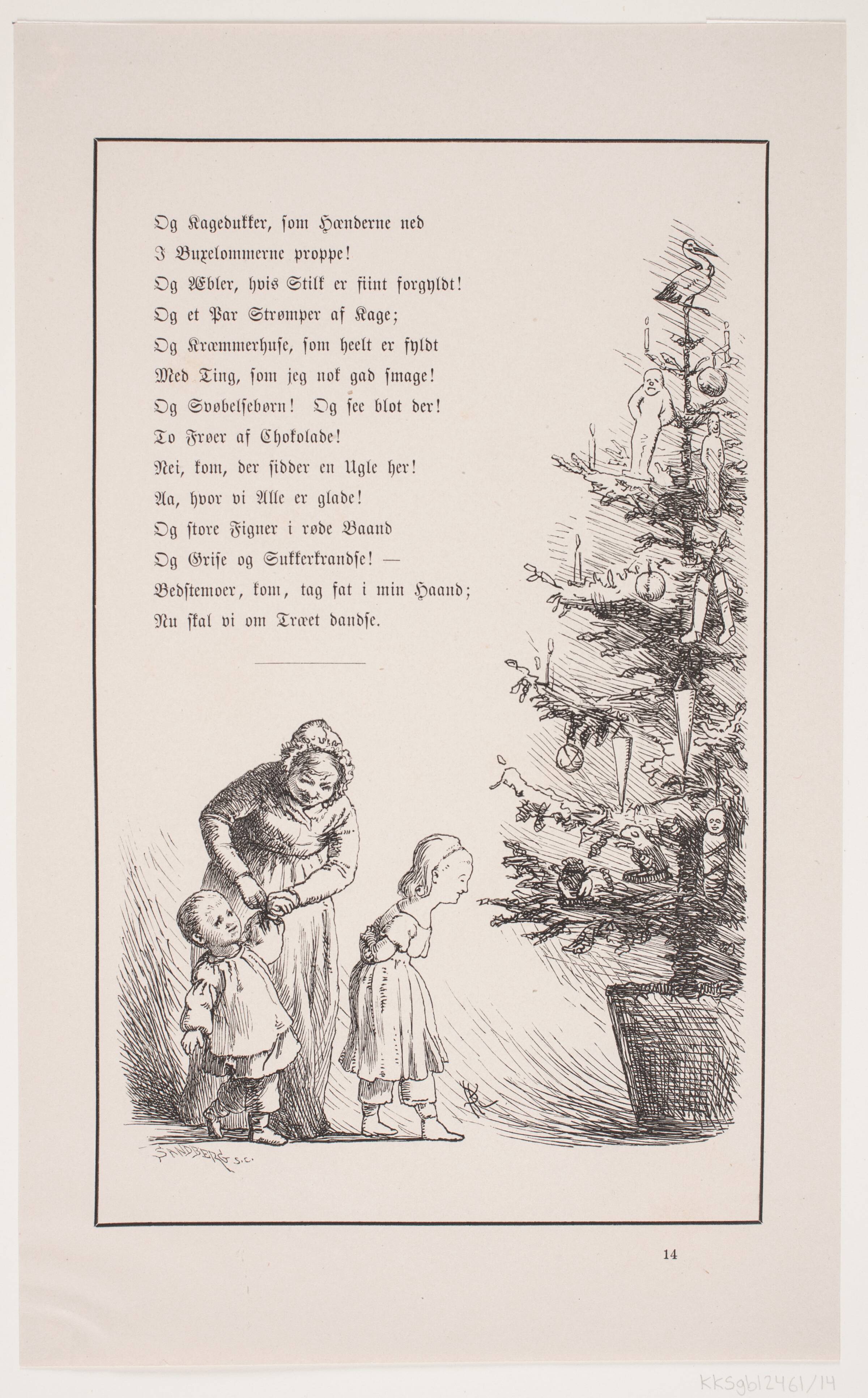 Illustration til Johan Krohn, "Peters jul", Carl Leonard Sandberg, 1870