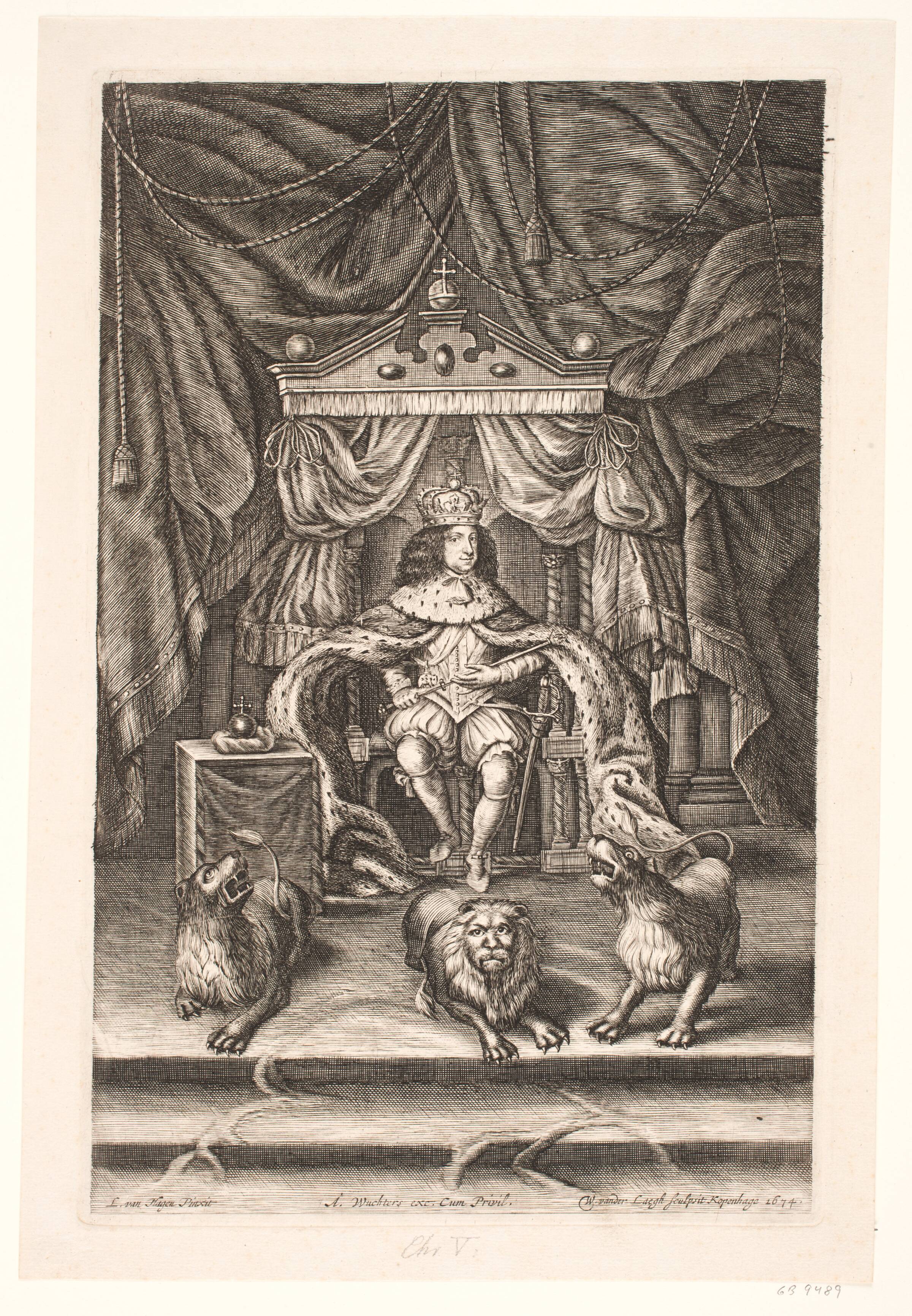 Christian V på tronen, Willem van der Laegh, 1674