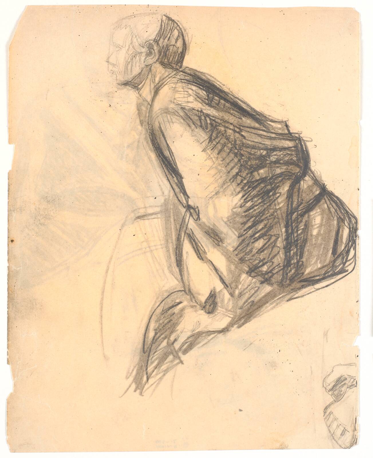 Figurstudie til maleriet "Maria salver Kristi fødder", 1907. Apostel nr. 3 t.h. i billedet, by Niels Larsen Stevns, 1905-1906