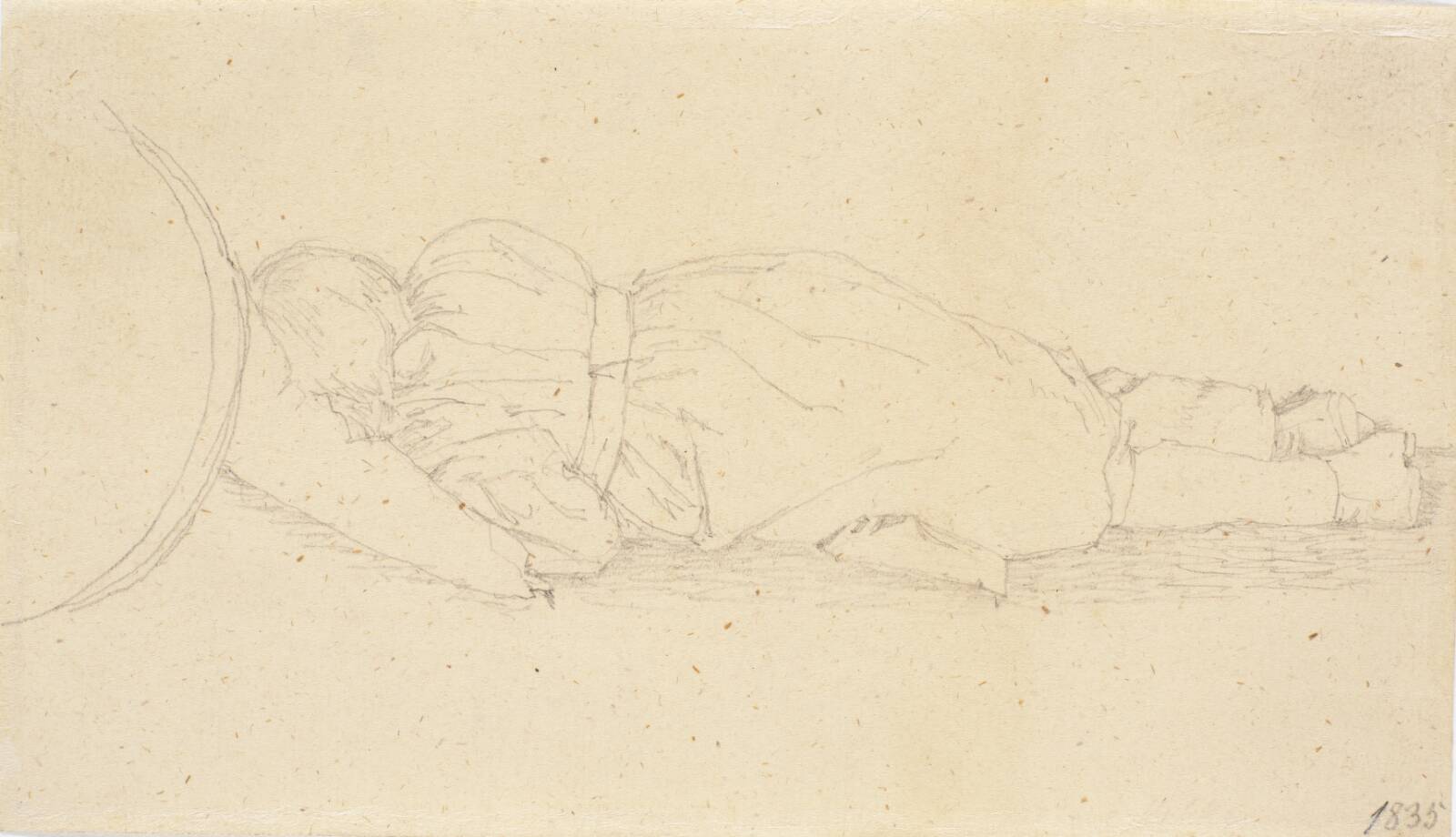 Sovende dreng, set bagfra, Christen Købke, 1835