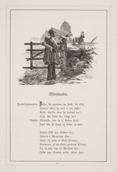 Aftenstunden. Illustration til H.V. Kaalund, "Fabler for Børn"