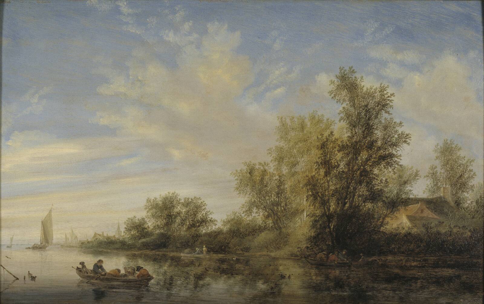 River Landscape, by Salomon van Ruysdael, 1644