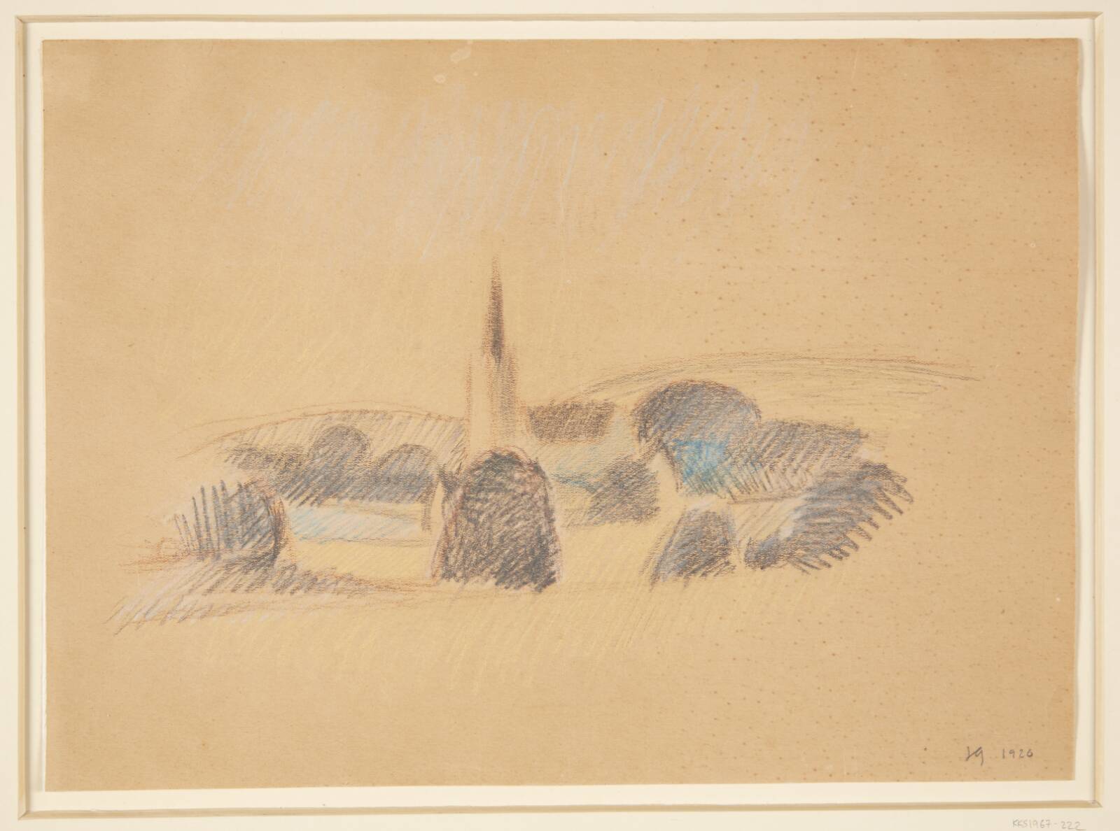 Udsigt mod Svanninge Kirke, Harald Giersing, 1920