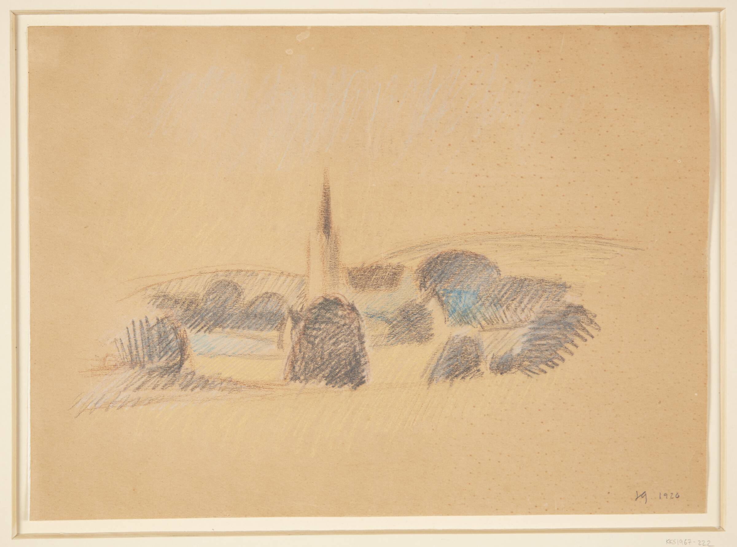 Udsigt mod Svanninge Kirke, Харальд Гирсинг, 1920