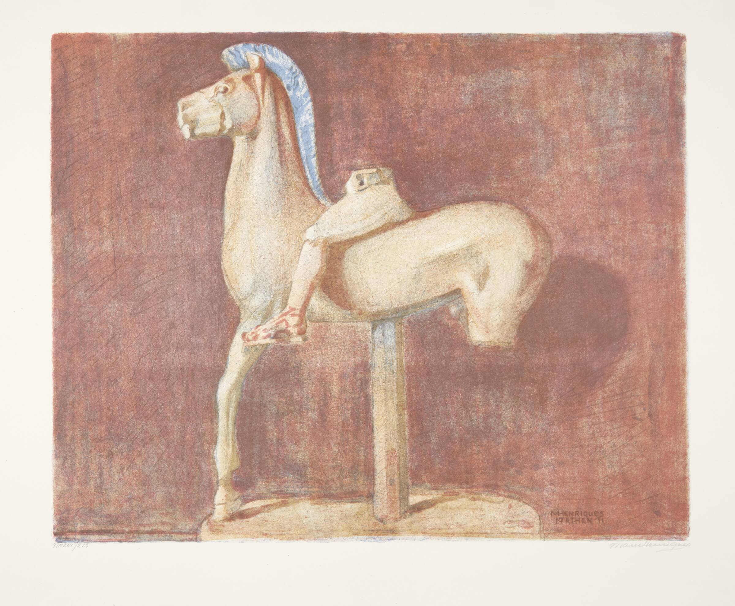 Arkaisk græsk rytterstatue. Athen, Marie Henriques, 1911
