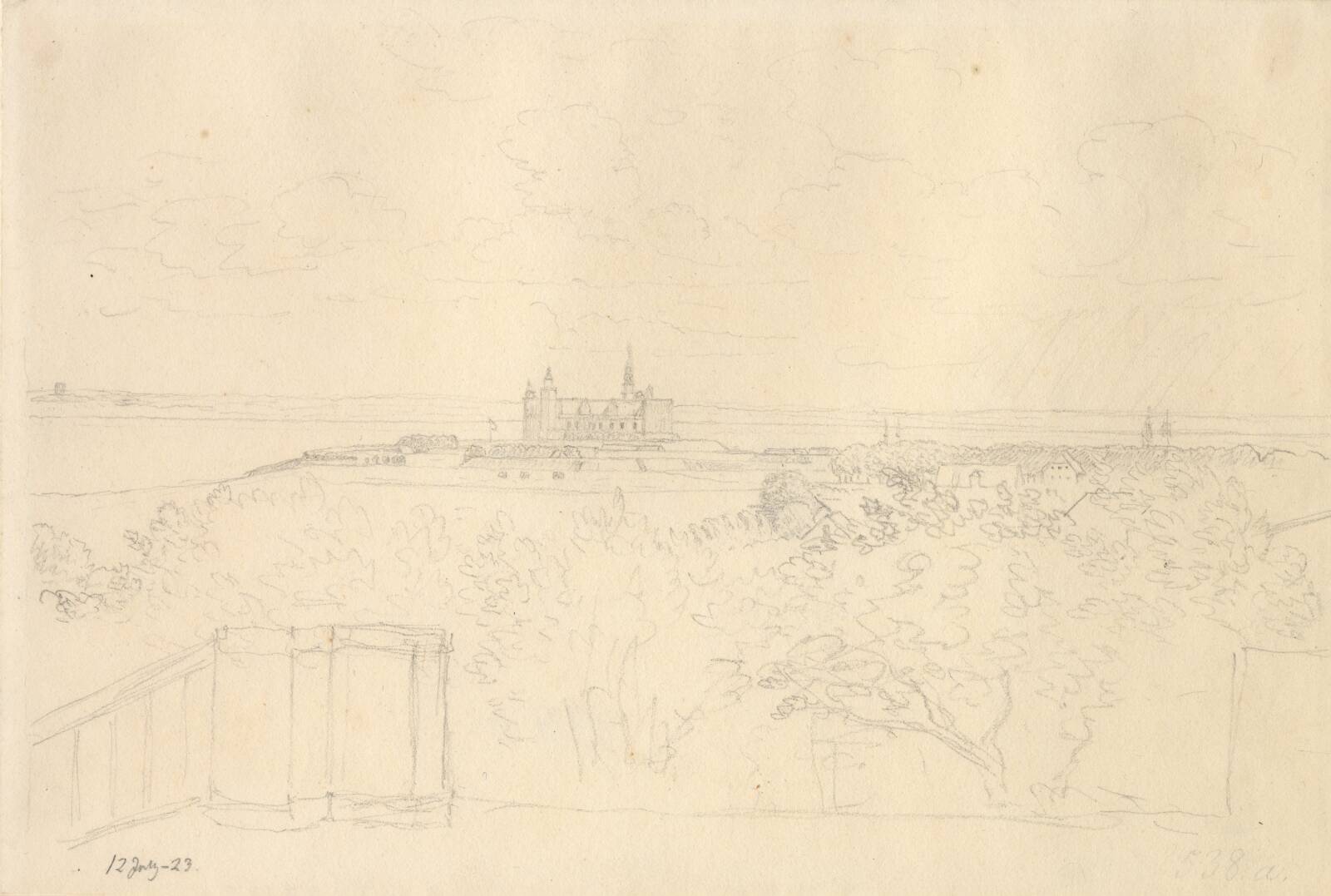 Kronborg set fra Marienlyst, C.W. Eckersberg, 1823