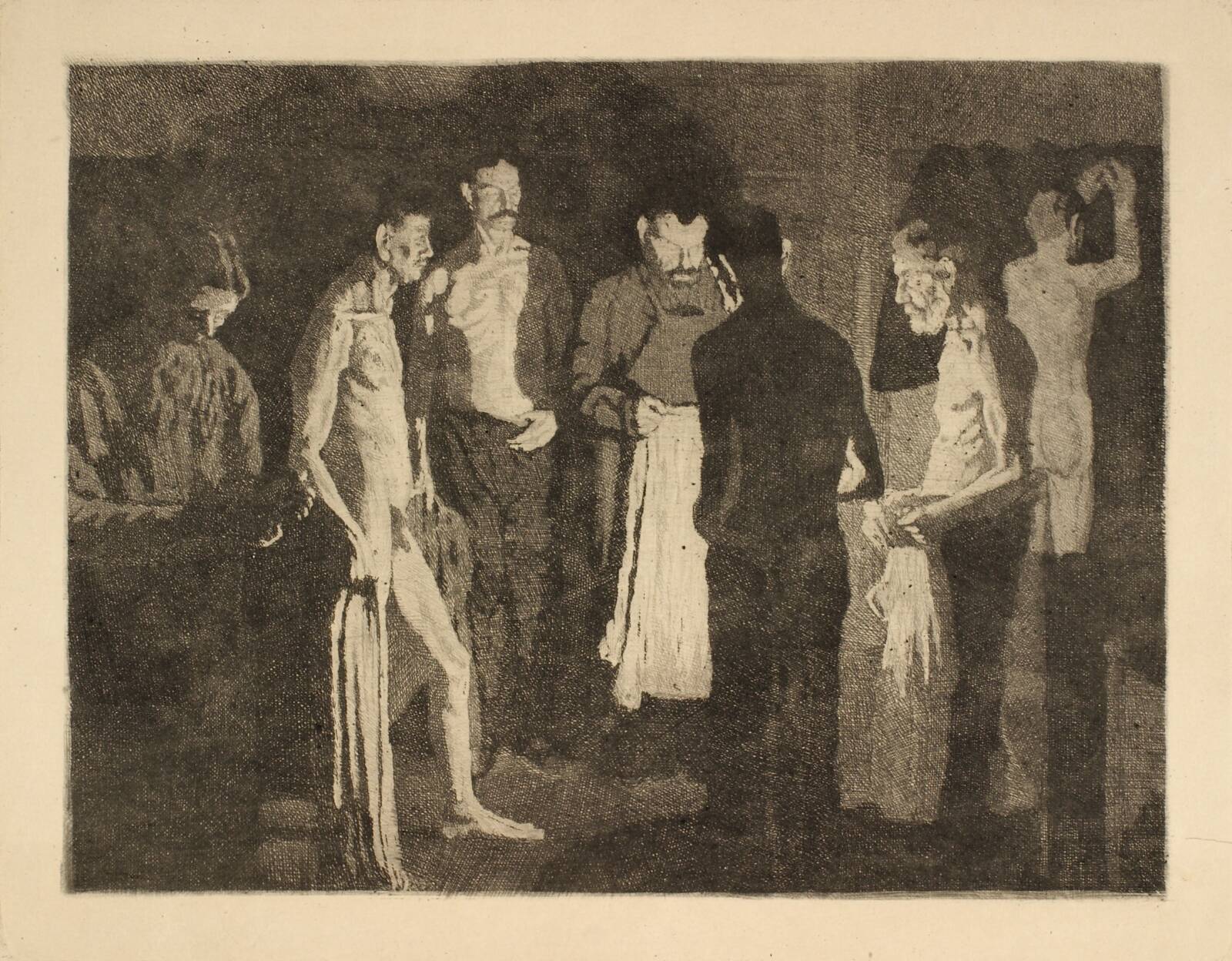 Ved sengetid i herberget, Jens Birkholm, 1910