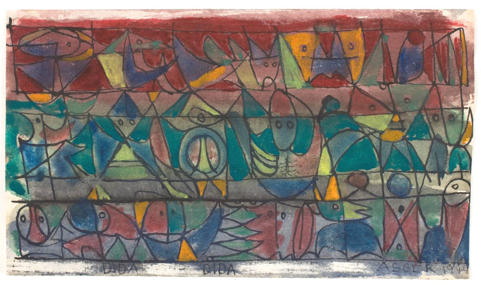 Abstrakt komposition, Asger Jorn, 1944