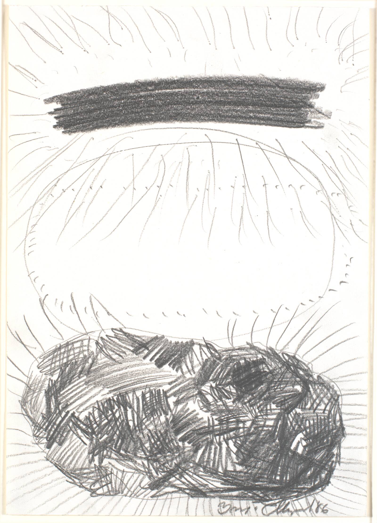 Tegning, Inge Ellegaard, 1986