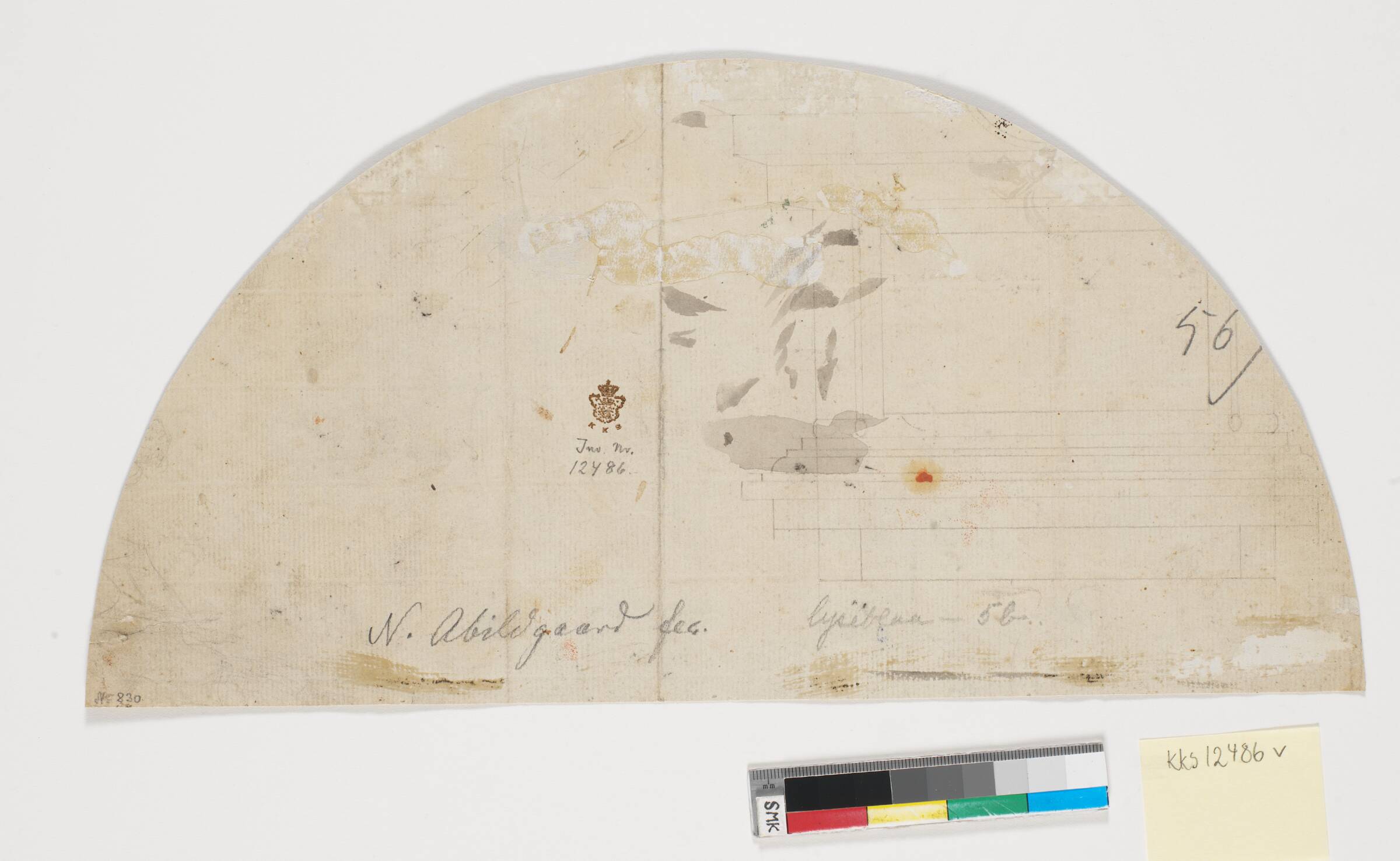 Et arkitektonisk udkast (til en kamin?), Nicolai Abildgaard, 1684-1784