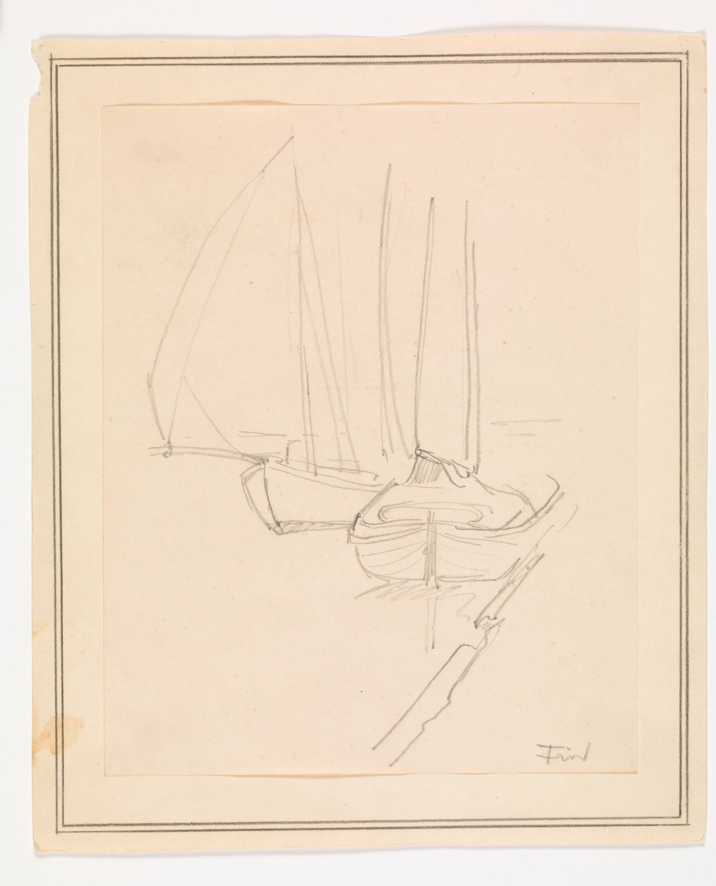 Sejlbåde ved en kaj, Ludvig Find, 1869-1945