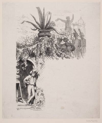Illustration til Jonas Lies fortælling "Antonio Banniera"