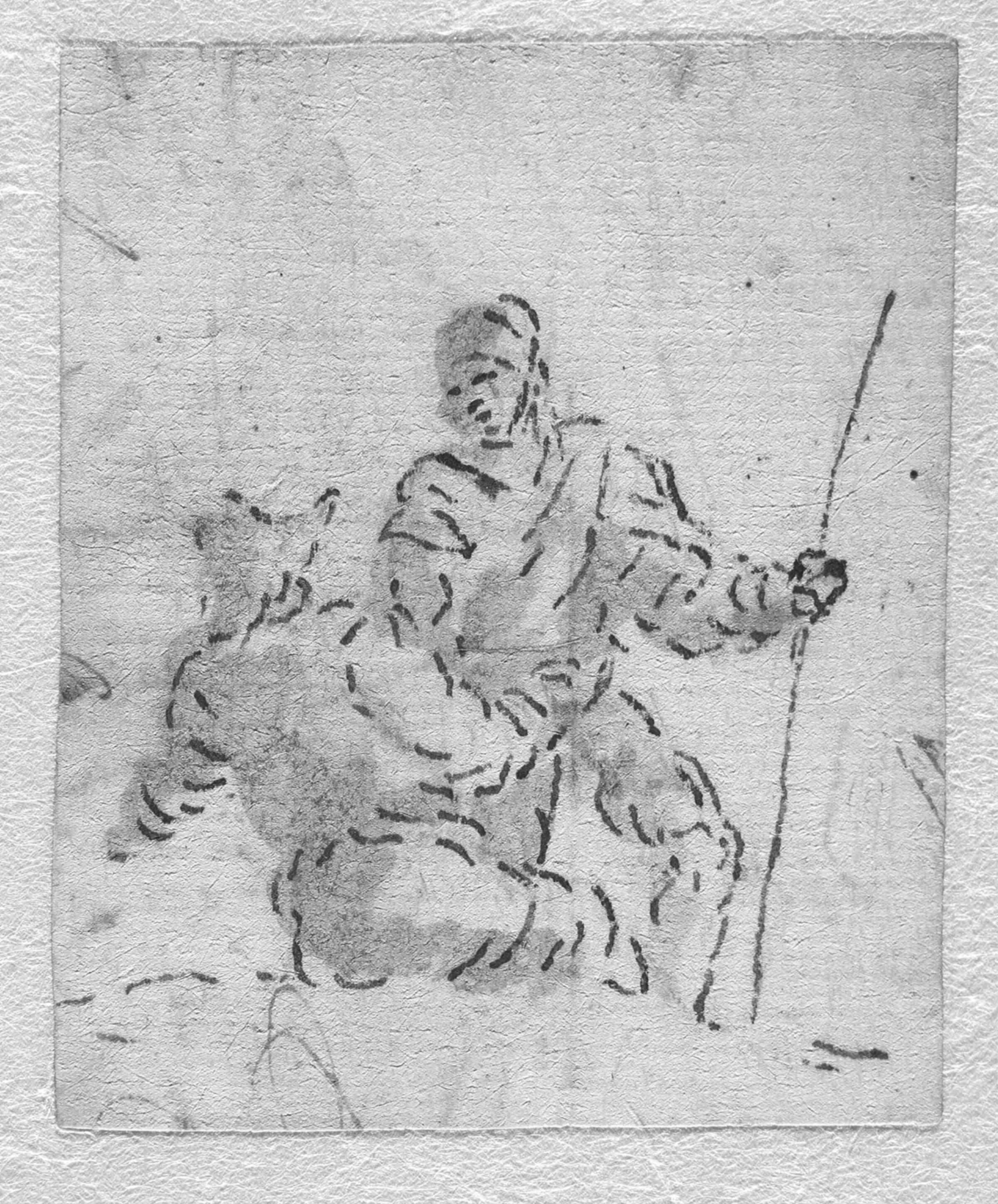 Siddende mand og en soldat, Бранди, Доменико, 1684-1736