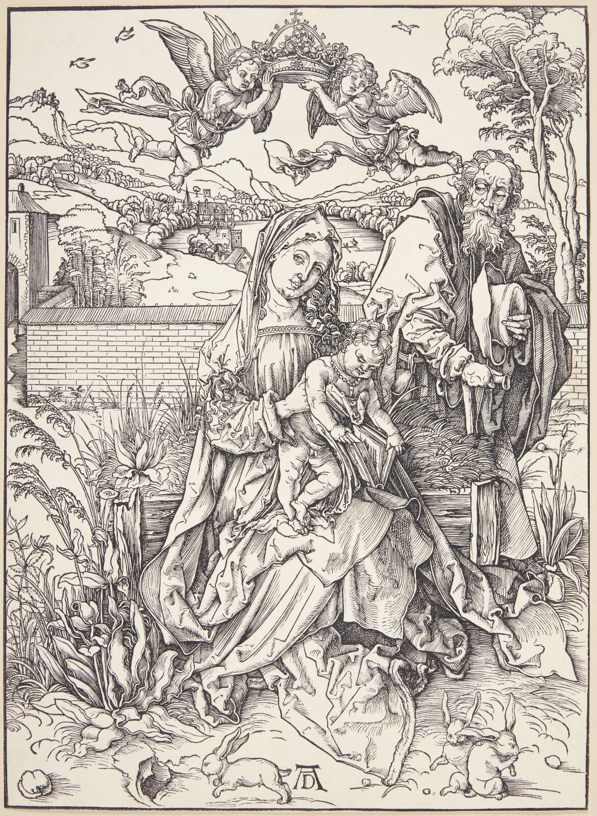 The Holy Family with three hares, by Albrecht Dürer, 1495-1498
