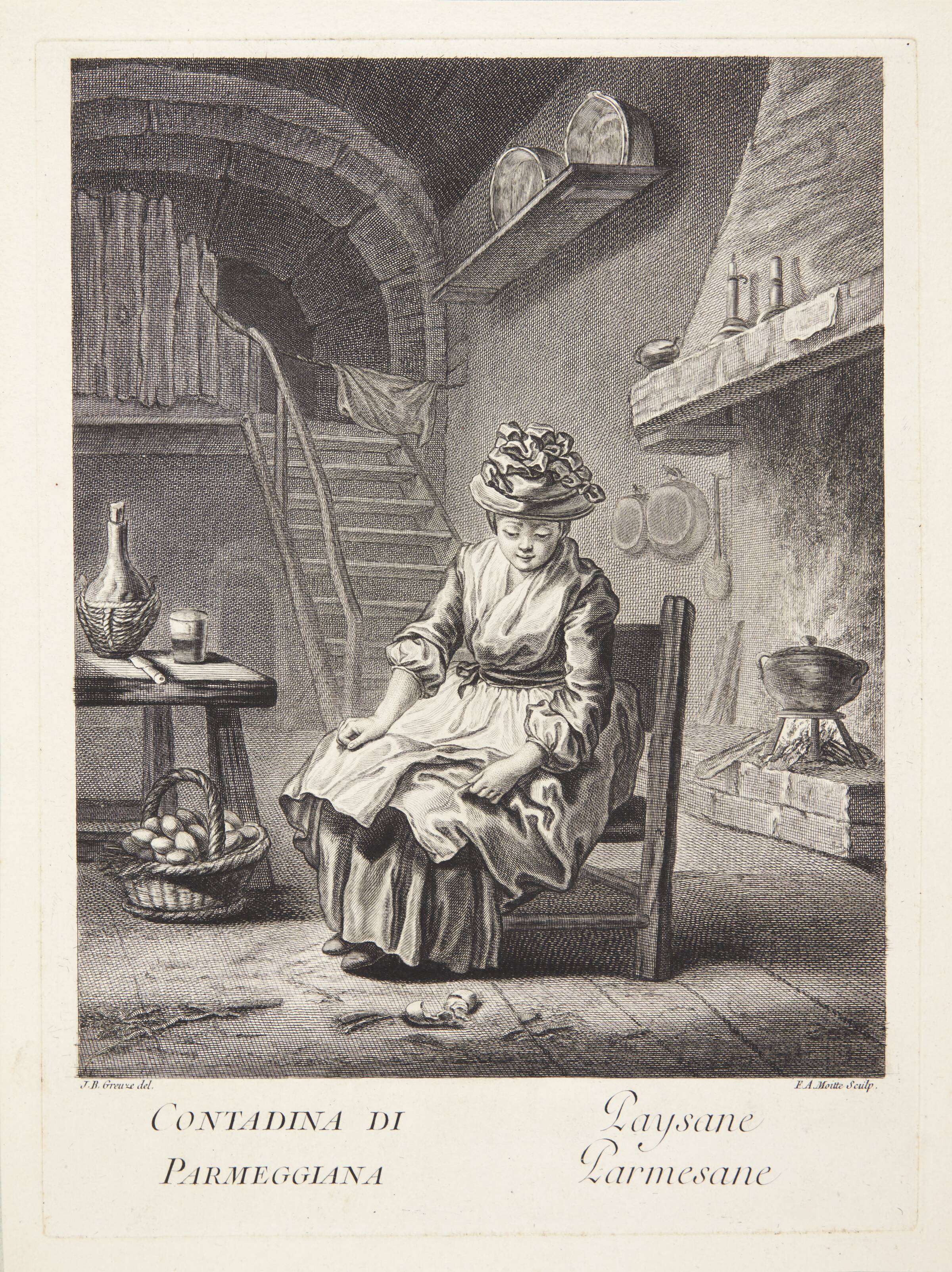 Bondepige fra Parma (Paysane Parmesane), François Auguste Moitte, 1760-1769