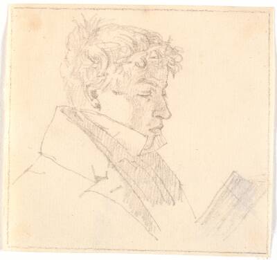 Læsende ung mand, kunstnerens ældste broder, pastor Carl Adolf Købke (1804-1840) ?