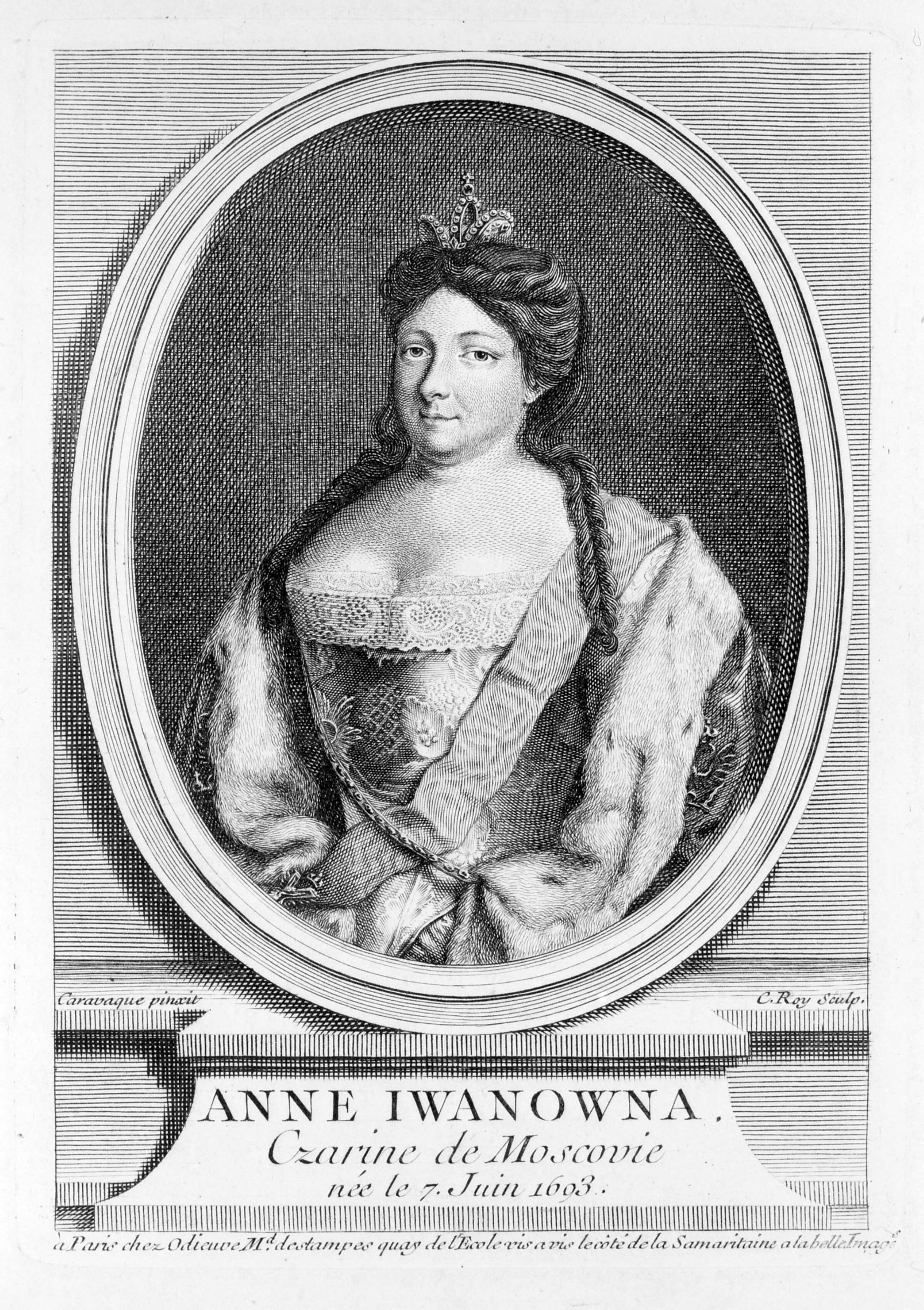 Portræt af Anna Ivanovna (Anne Iwanowna), Claude Leroy, 1712-1792