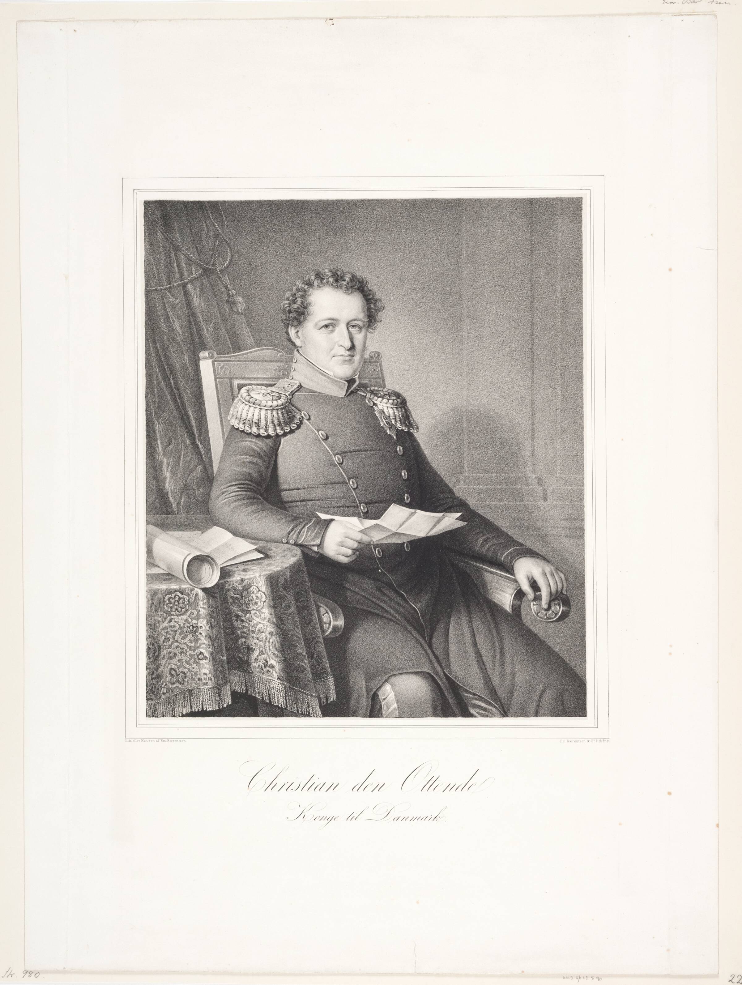 Christian VIII, Emil Ditlev Bærentzen, 1839-1849