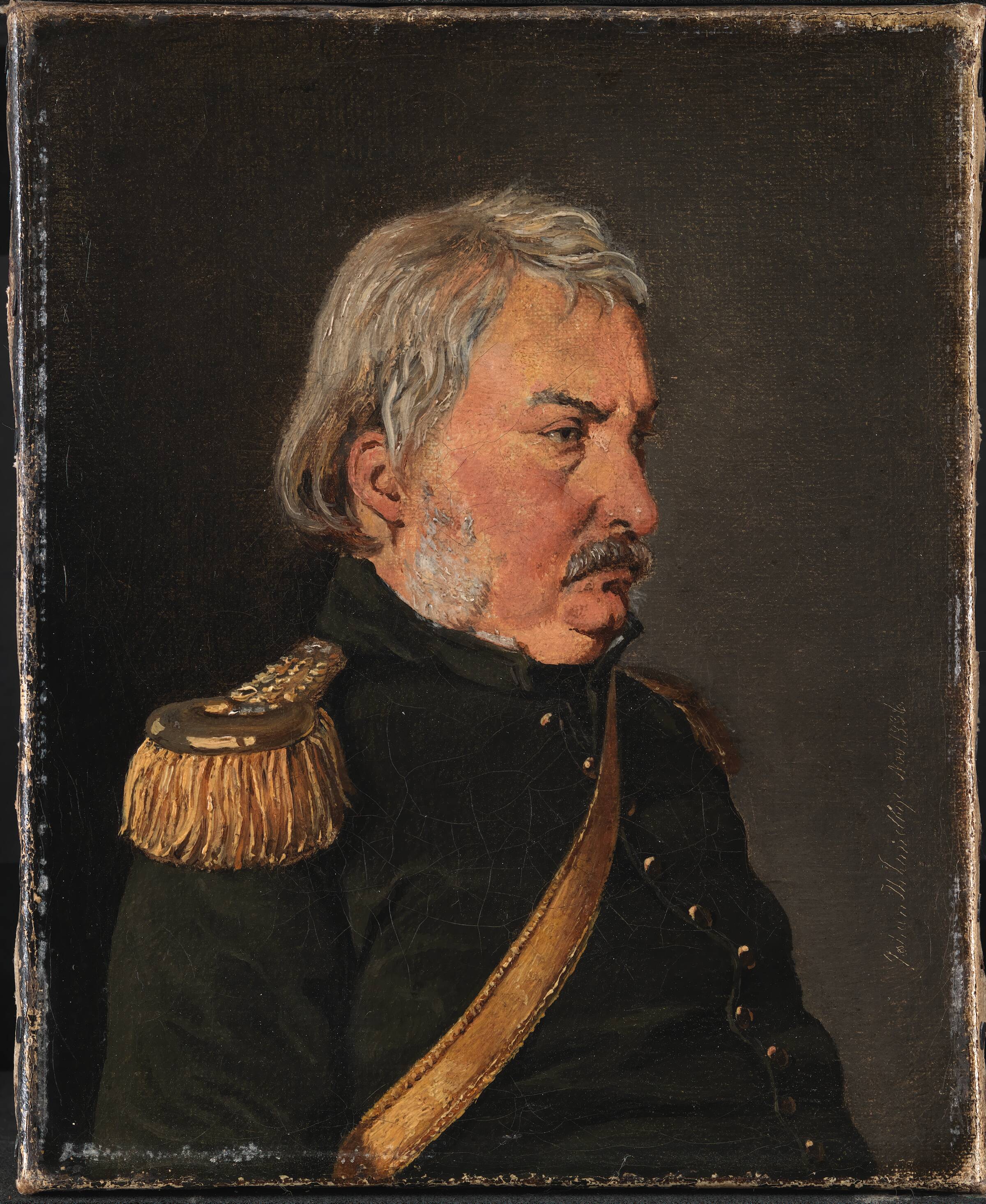 Oberst Joachim Theodor Lundbye, kunstnerens fader, Johan Thomas Lundbye, 1836