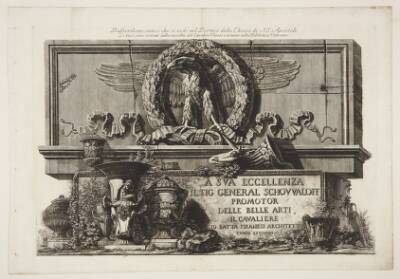 Relief ved SS- Apostoli-kirkens porticus. Titelblad til andet bind af "Vasi, candelabri, cippi, sarcophagi [...]"