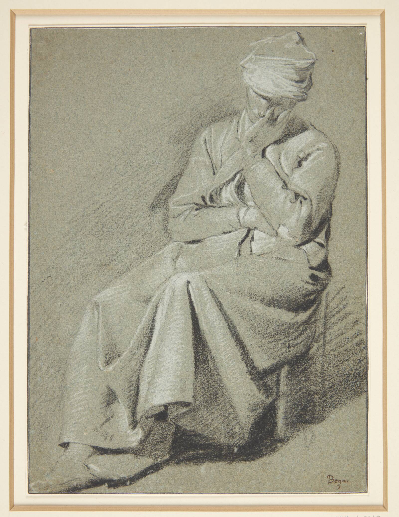 Studie af en siddende kvinde, Ubekendt, 1631-1664
