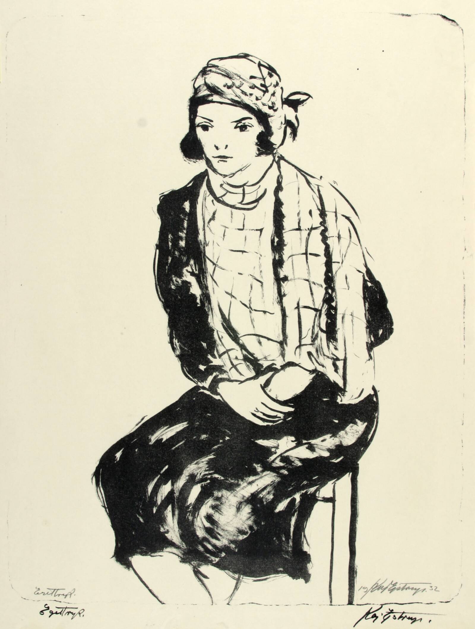 Siddende ung dame, Kaj Ejstrup, 1932