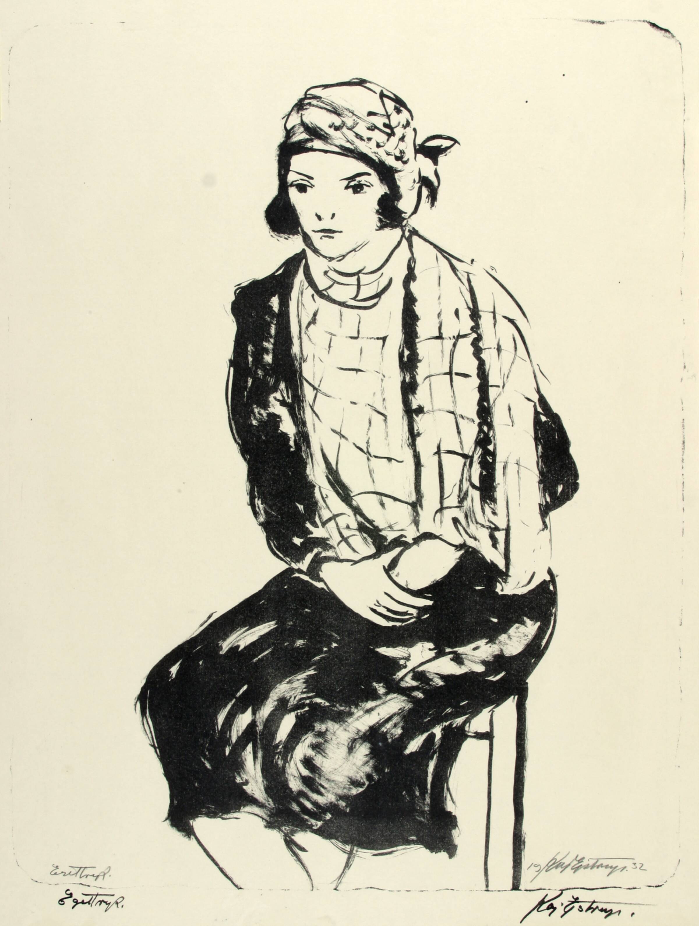 Siddende ung dame, Kaj Ejstrup, 1932