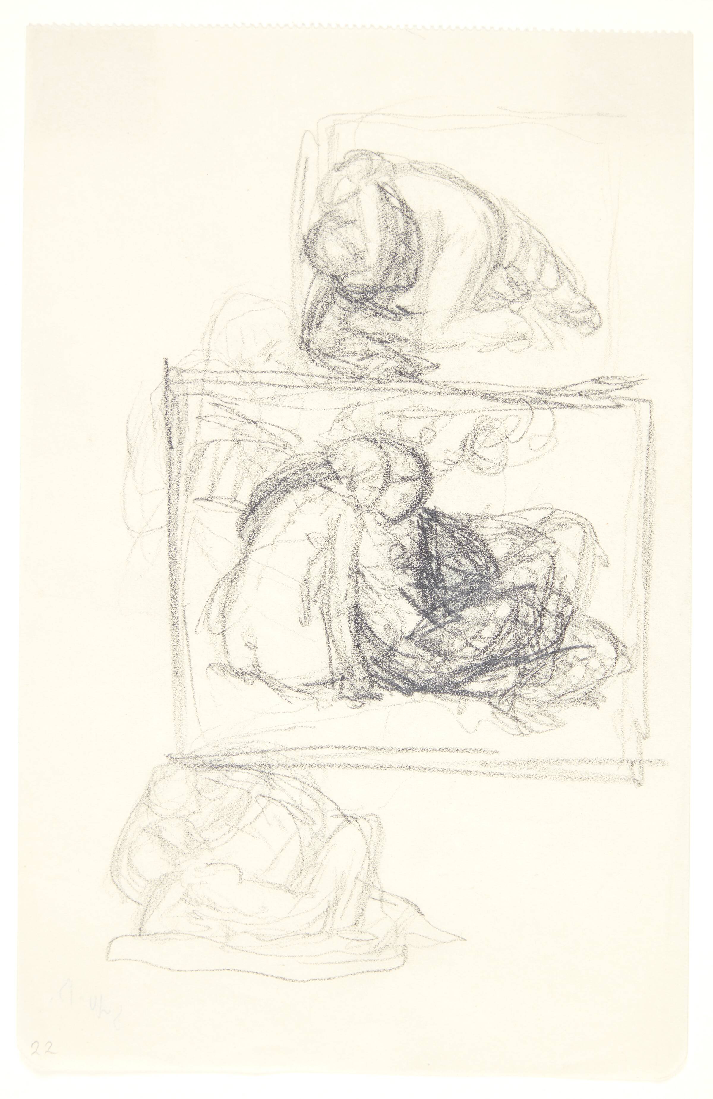 Tre udkast til statuette. Elskovspar, Gerhard Henning, 1920-1929