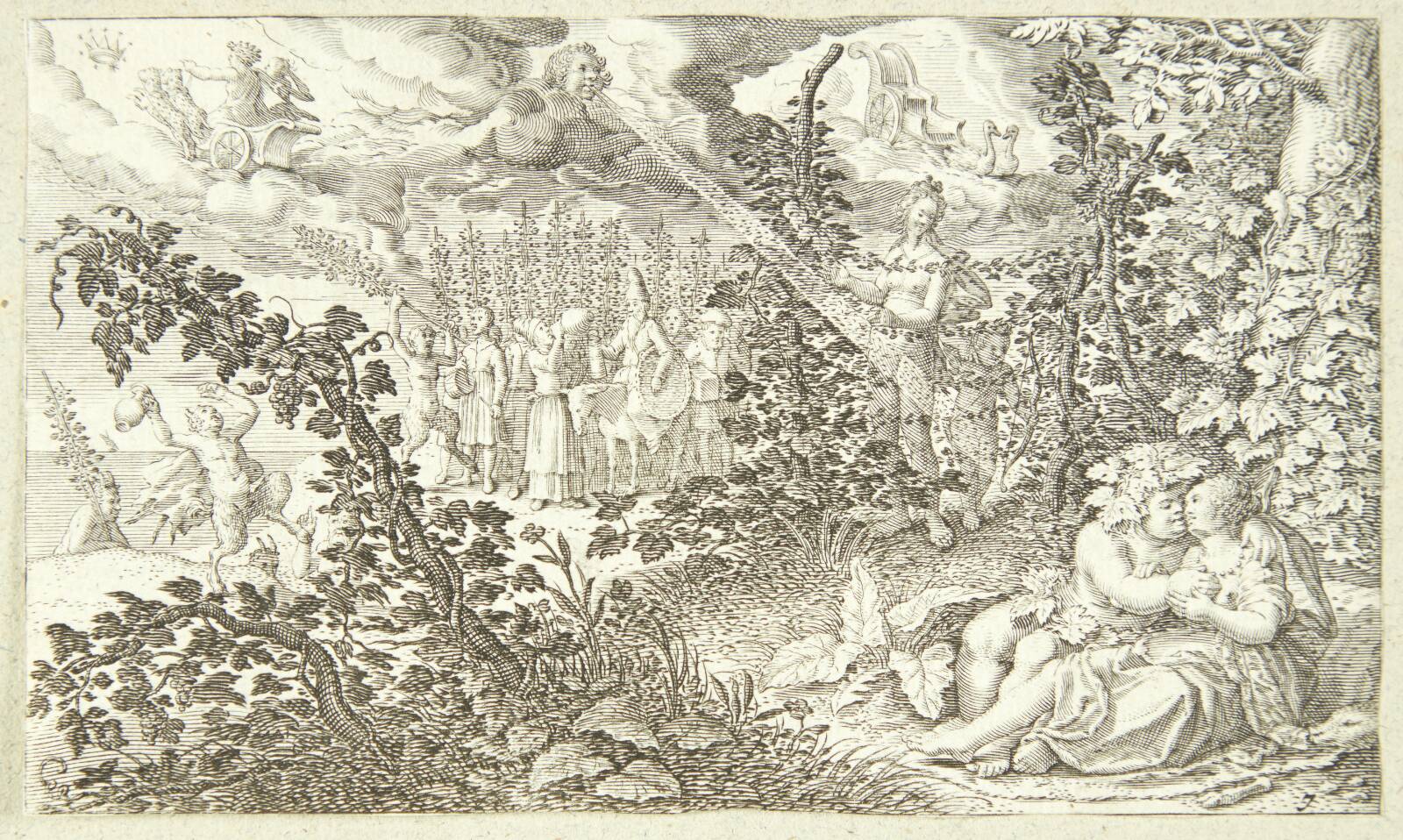 Bakkus og Ariadne, Jacob Matham, 1616