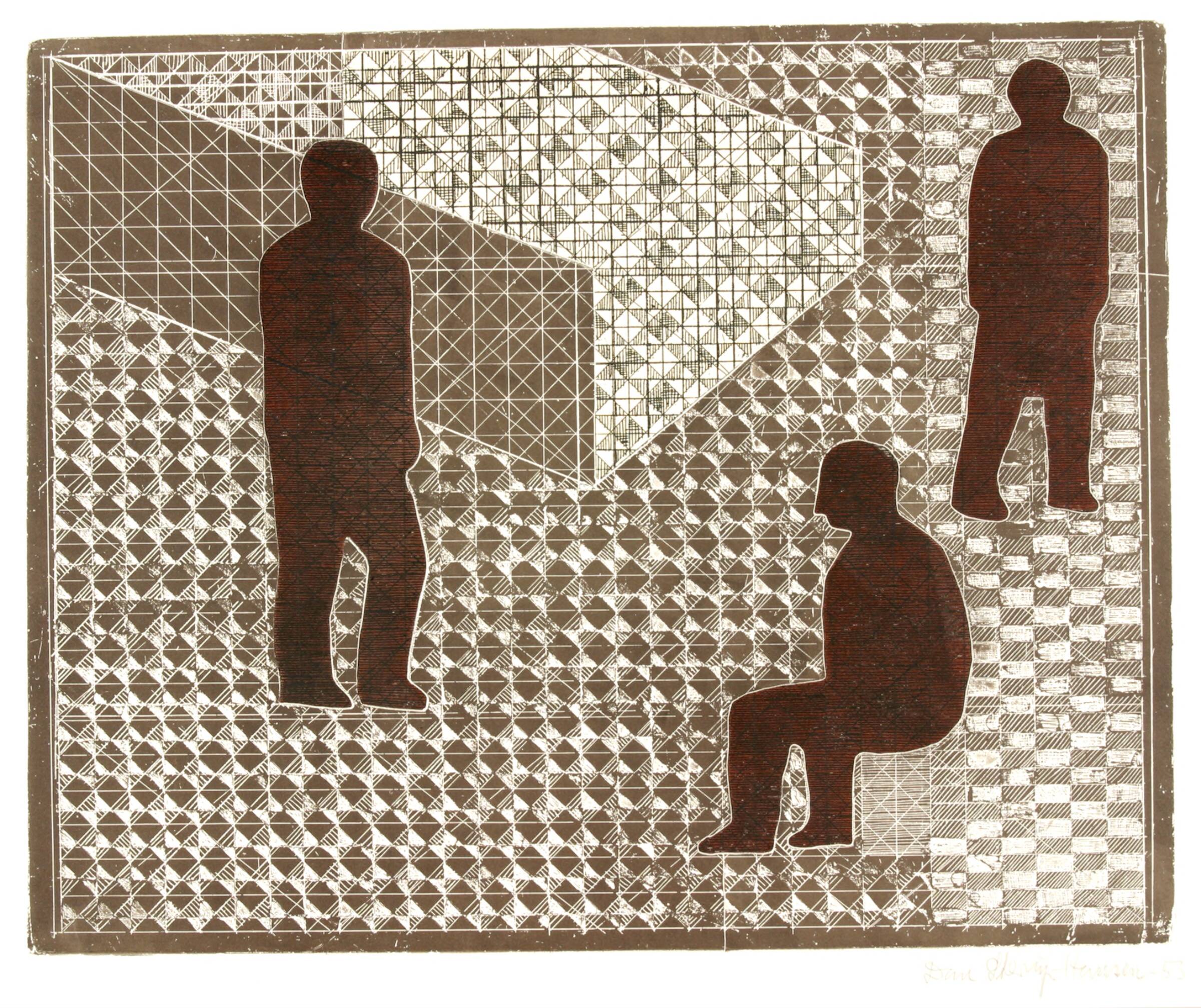 Komposition med tre figurer, Dan Sterup-Hansen, 1953