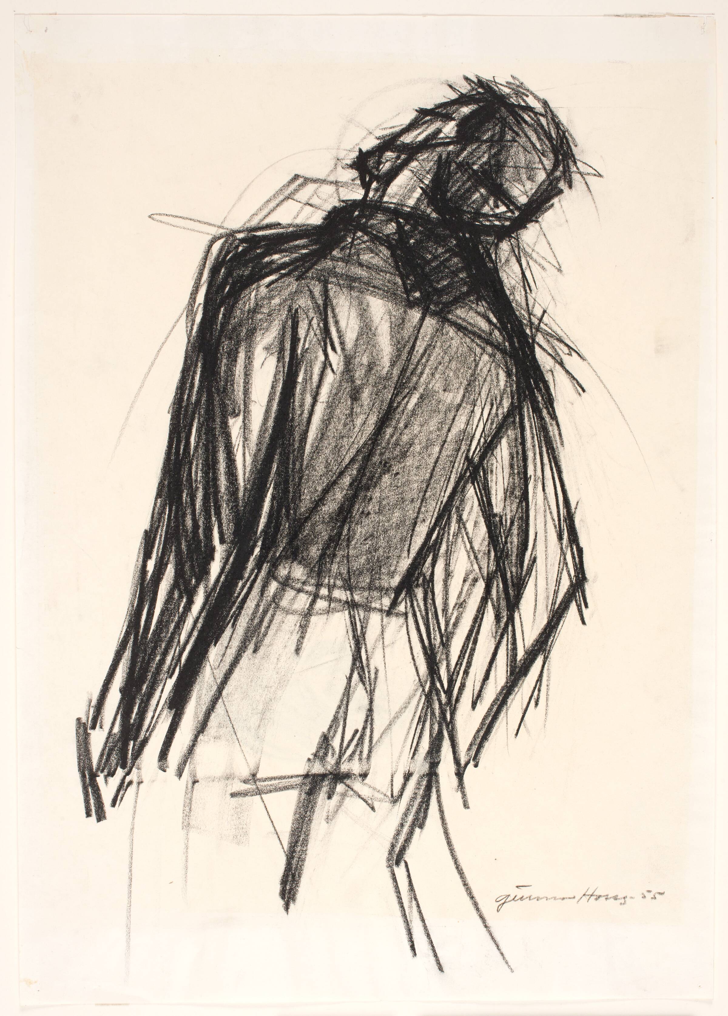 Faldende mand, set bagfra, Gunnar Hossy, 1955