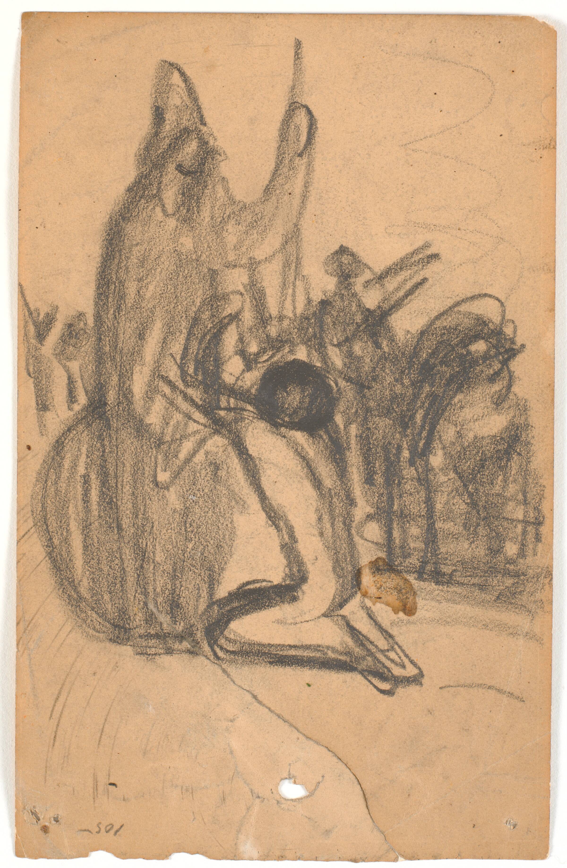 Kompositionsskitse. Hakon Jarls Sønneofring?, Isakson, Karl, 1900-1905