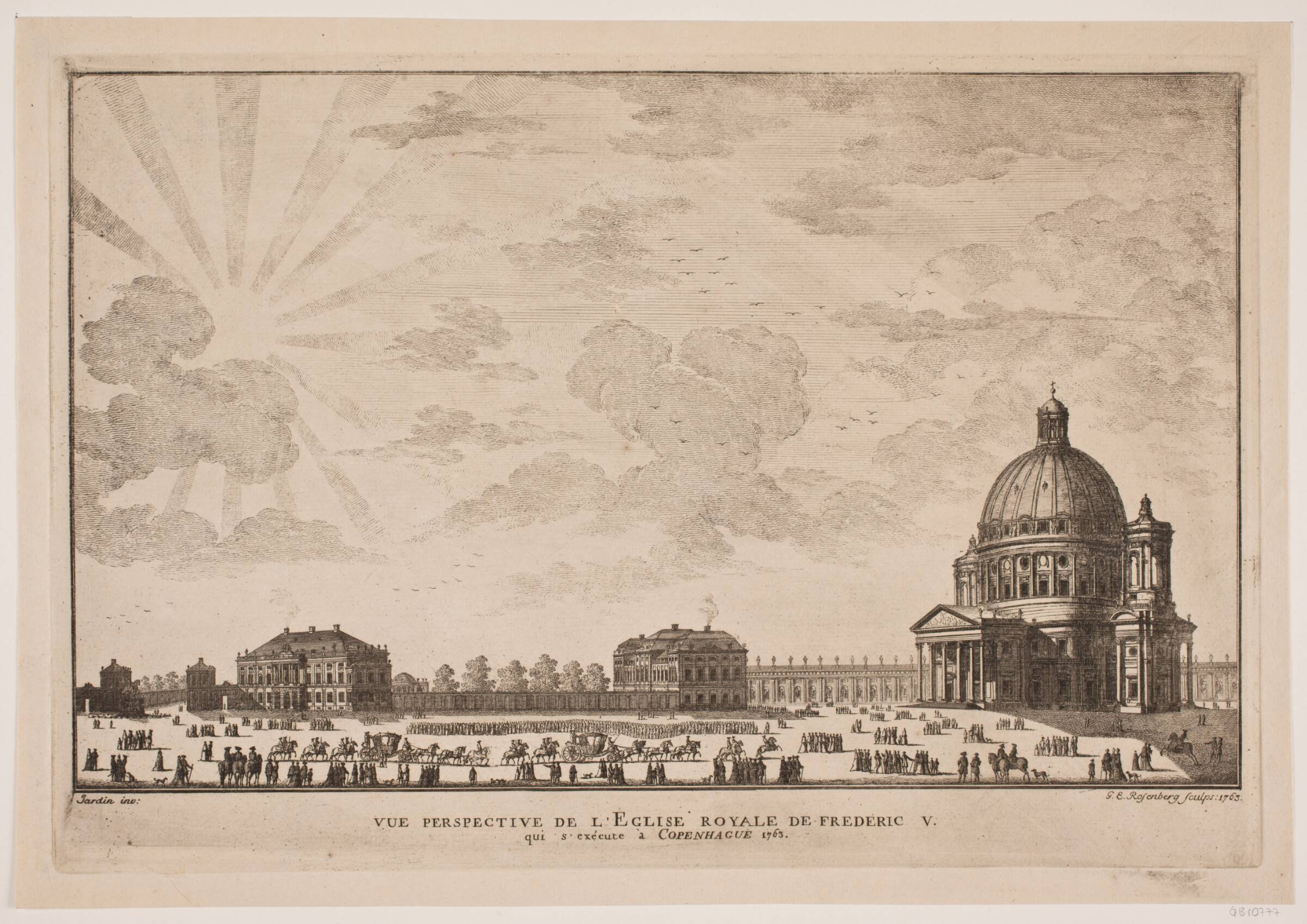 Jardins Udkast til Marmorkirken, Georg Erdman Rosenberg, 1763
