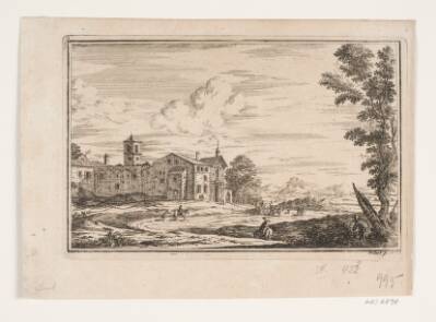 Villa med dobbelttrappe set fra haven