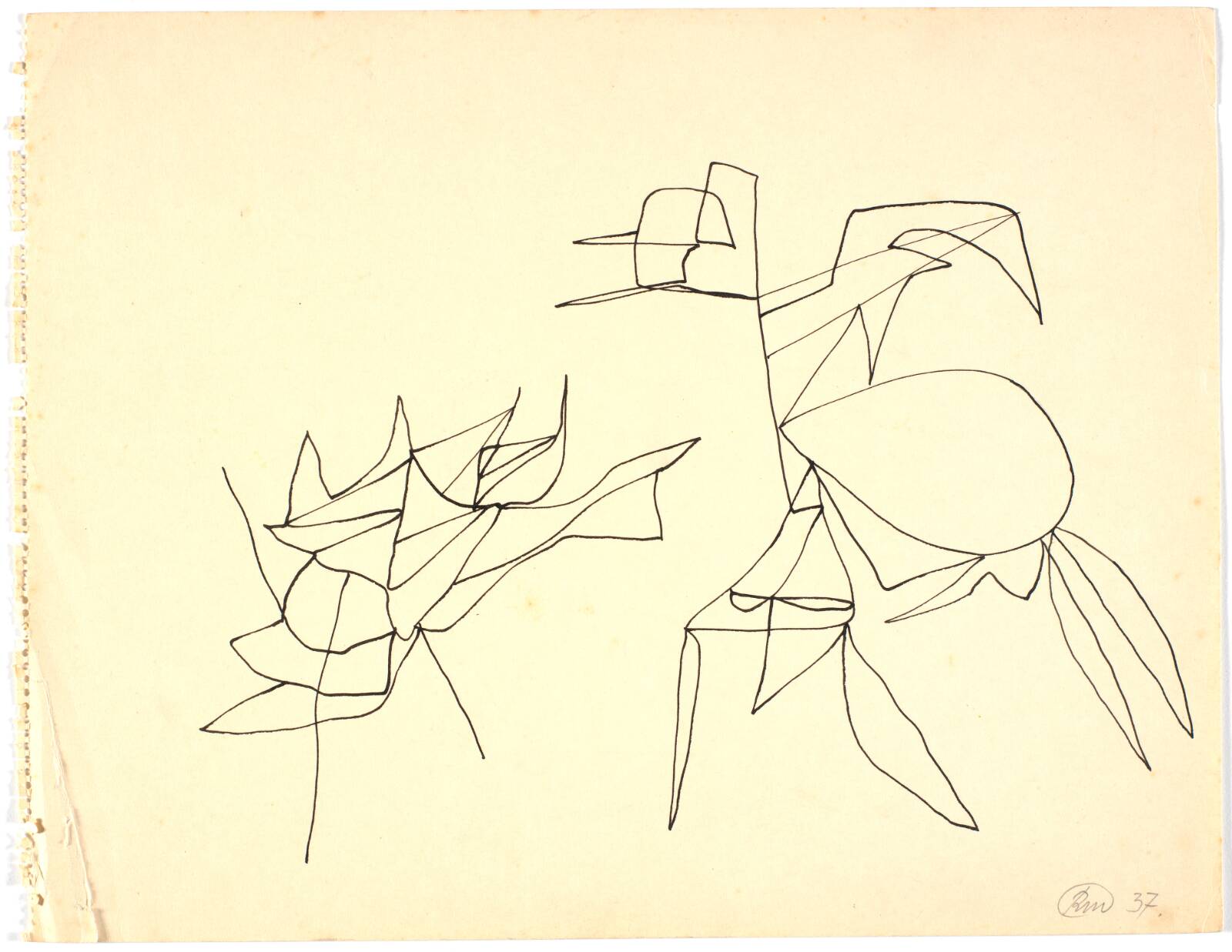 To botaniske figurationer, Richard Mortensen, 1936-1938