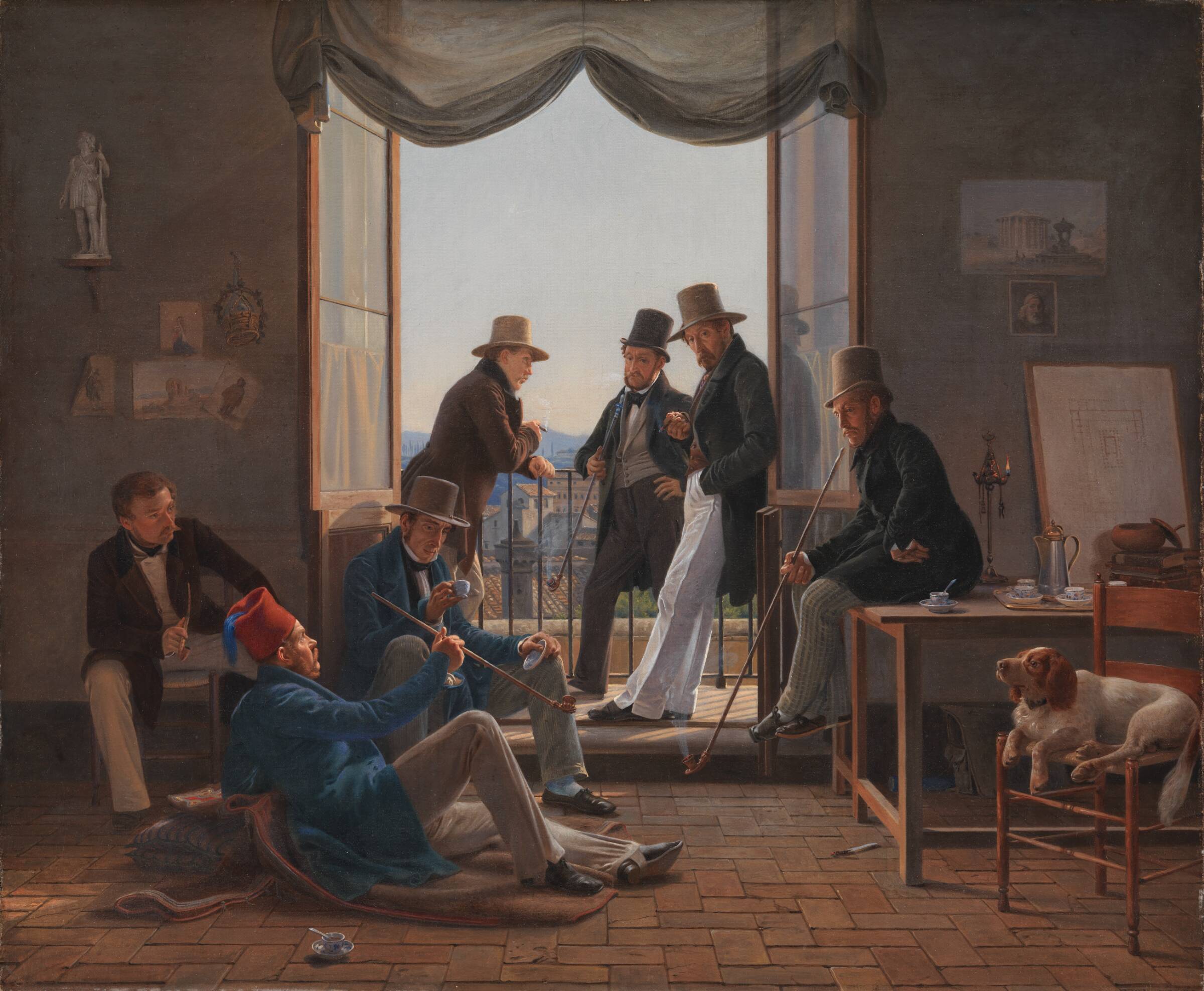 Et selskab af danske kunstnere i Rom, Constantin Hansen, 1837