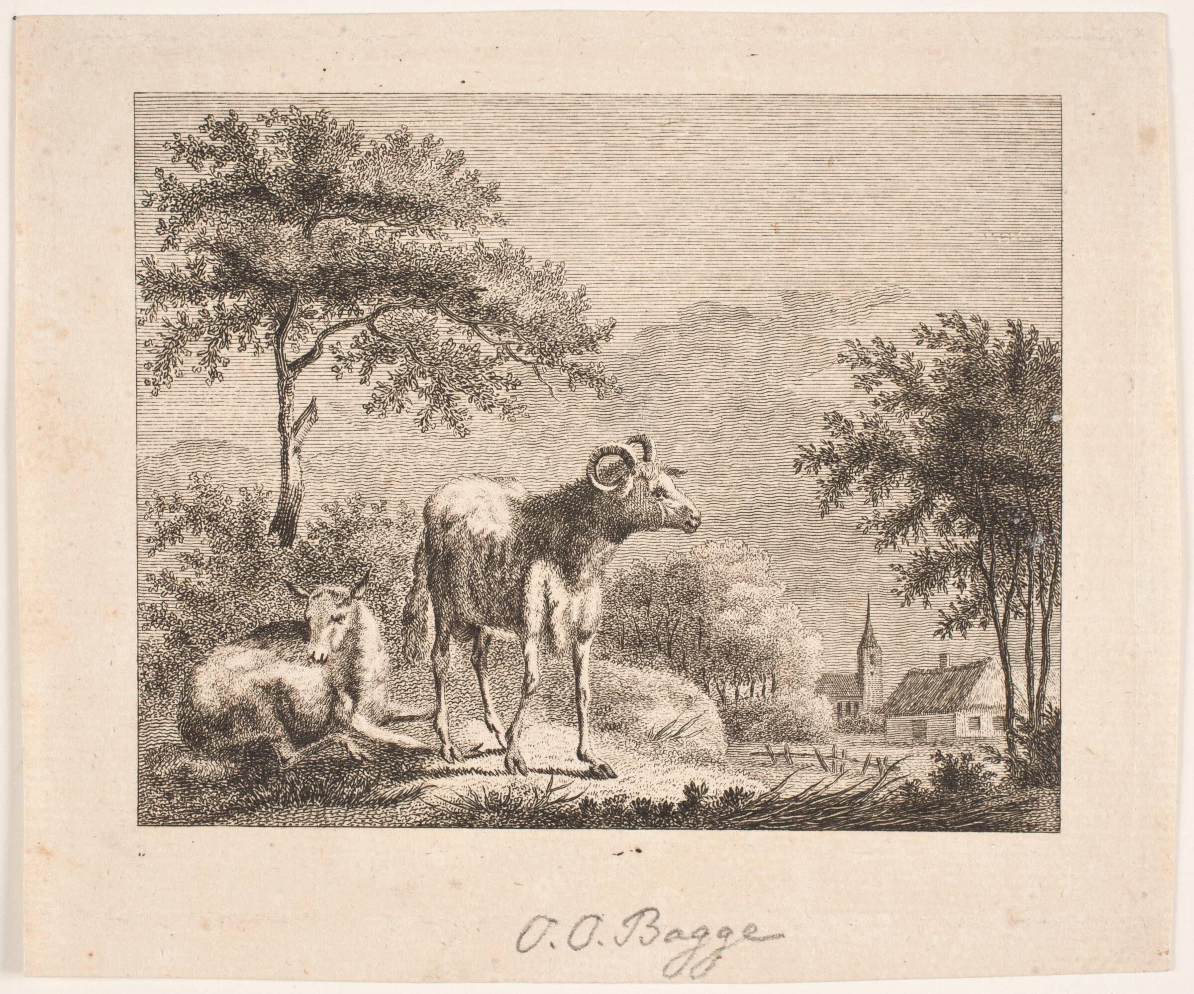 Landskab med får, Oluf Olufsen Bagge, 1780-1836