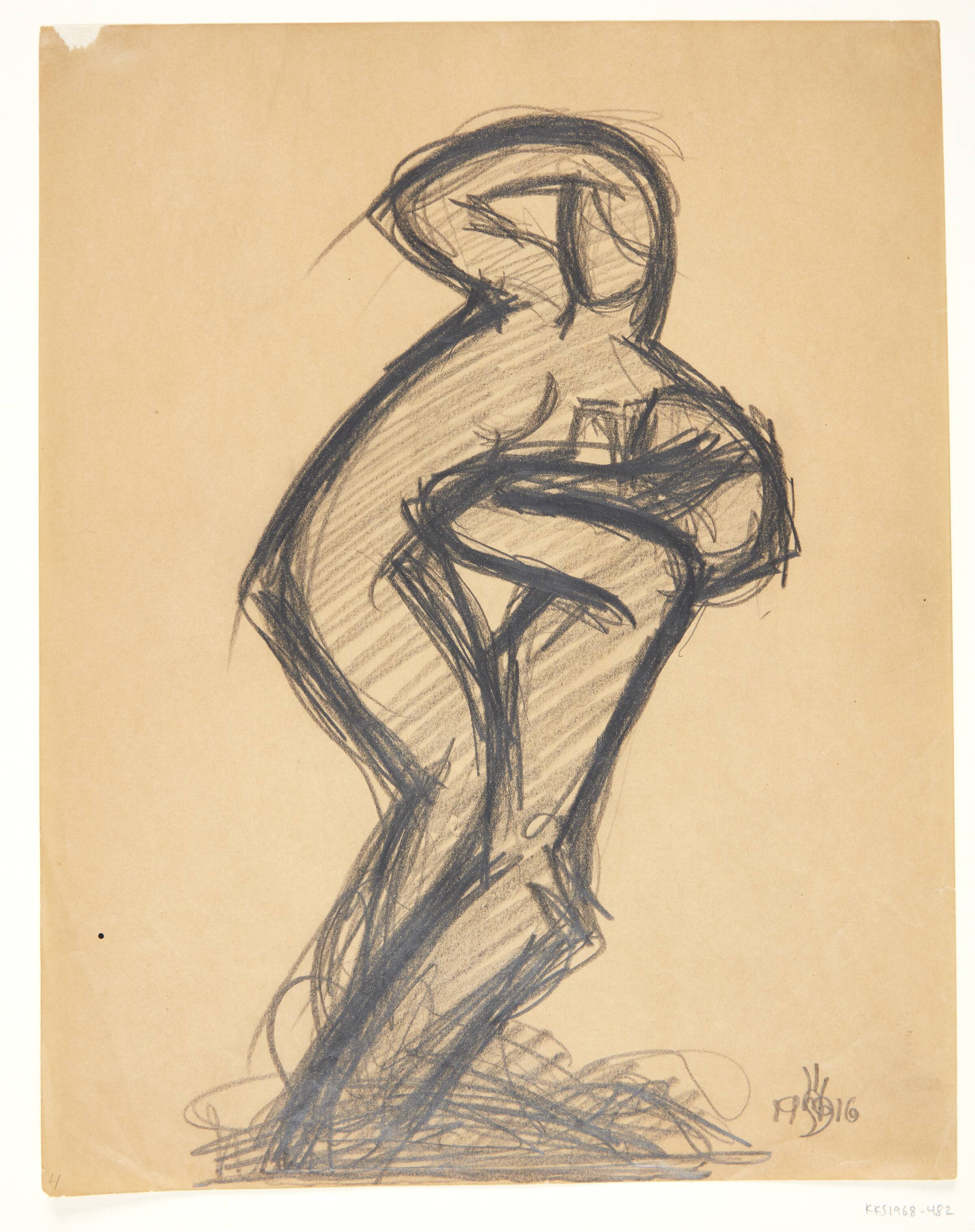 Pygmalion og Galathea. Udkast til statuette, Gerhard Henning, 1916