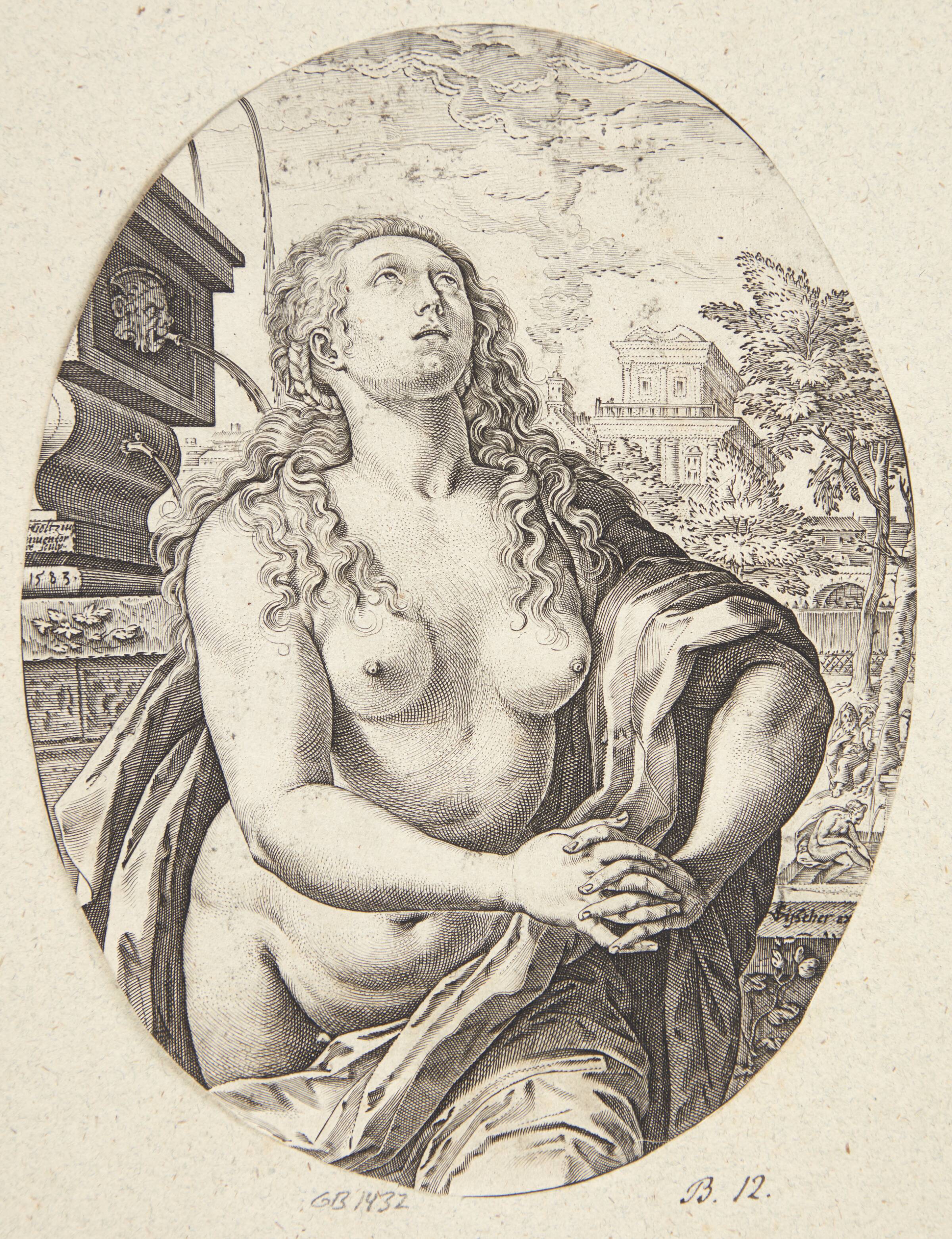 Pige med grise (Girl and Piggs), William Dickinson, 1798-1823