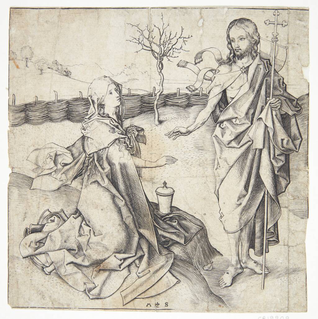 Kristus viser sig for Maria Magdalene, Martin Schongauer, 1430-1491
