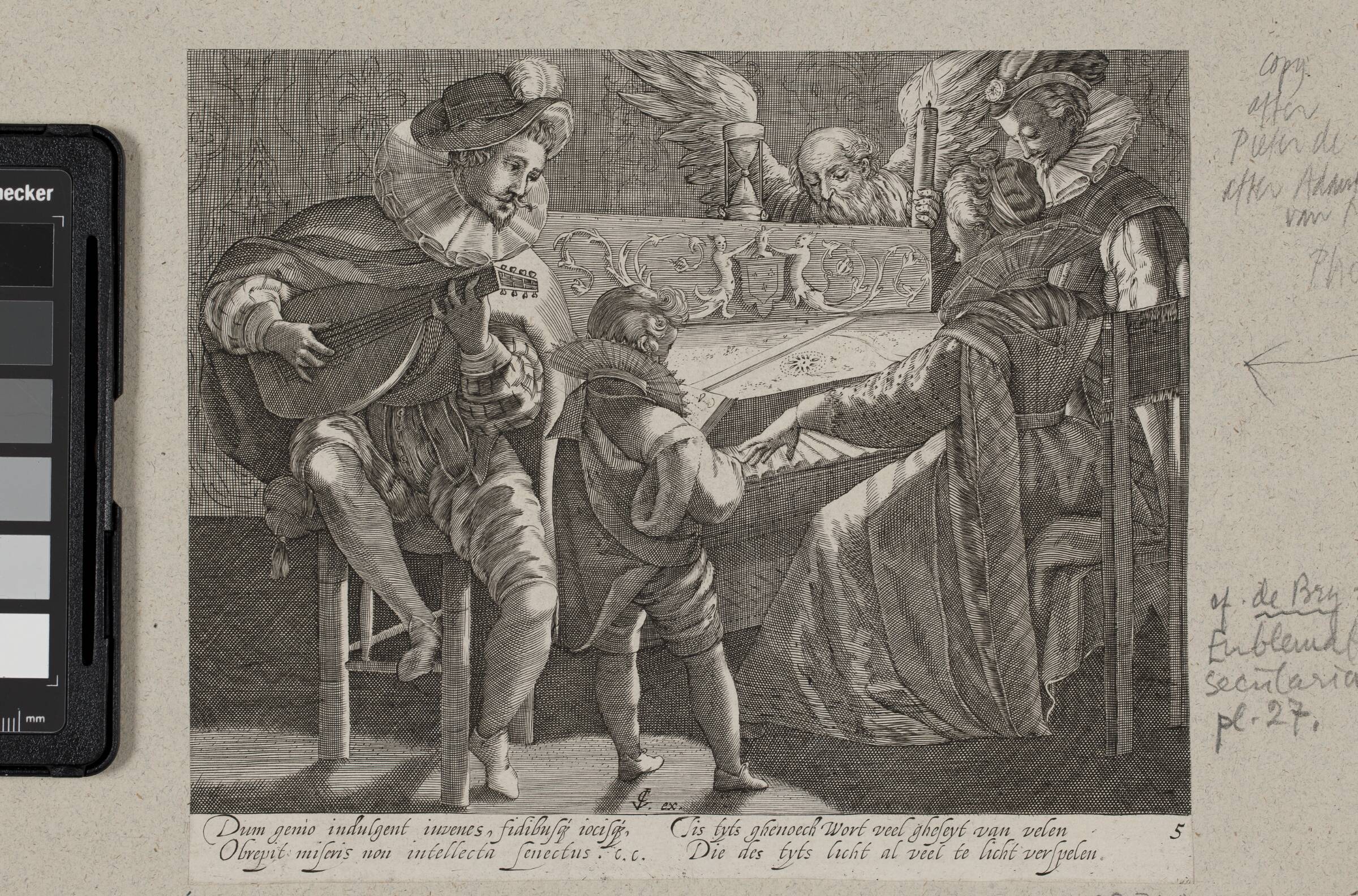 Musicerende selskab akkompagneret af Tiden, Gillis van Breen, 1598-1602